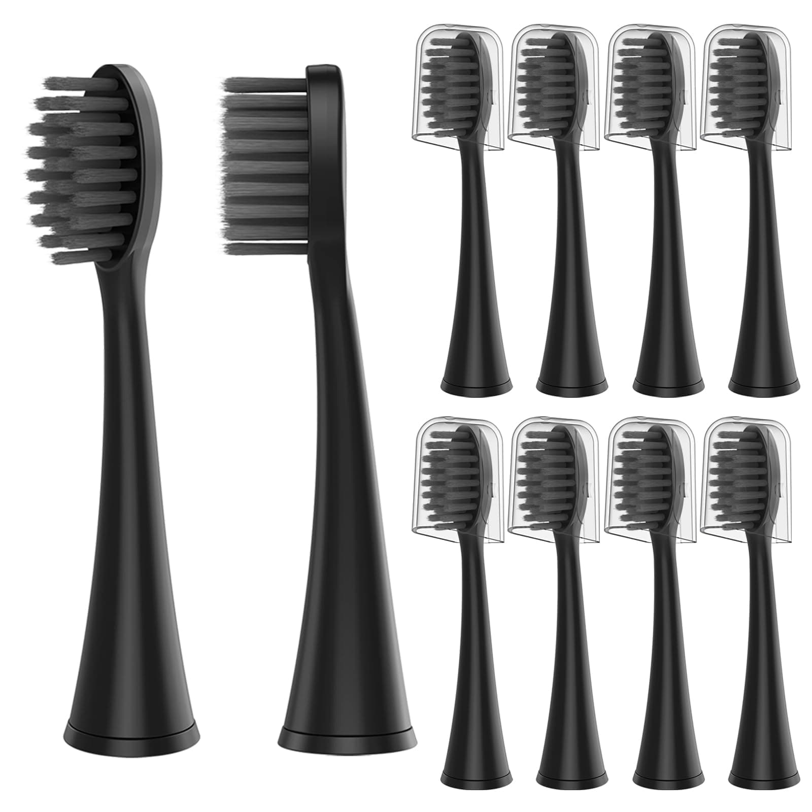Replacement Toothbrush Heads Compatible with Burst Electric Toothbrush, [10 Replacement Heads + 30 Floss Picks + 1 Holder] for Burst Sonic Toothbrush, Deep Cleaning Bristle Design
