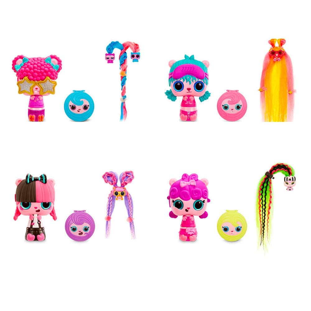 Pop Pop Hair Surprise 4-Pack, 3-in-1 POP Pets with Long, Brushable Hair (Styles May Vary)