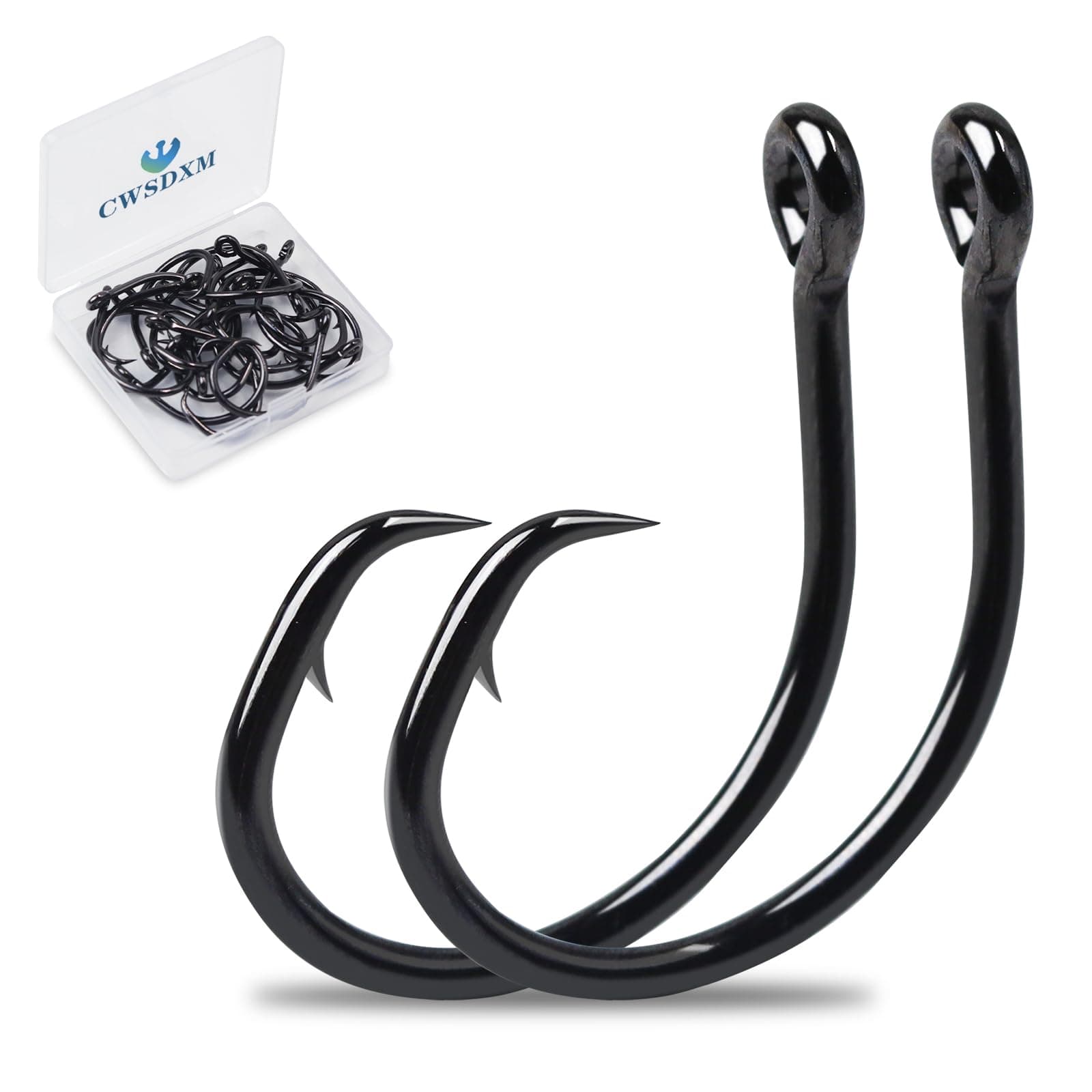 Circle Hooks Saltwater in-Line Wide Gap Fishing Hooks for Catfish 4X Strong High Carbon Steel Mustad Hooks for Tuna, Carp, Catfish,【1,1/0,2/0,3/0,4/0,5/0,6/0】-20pcs,【8/0】-12pcs,【10/0】-8pcs
