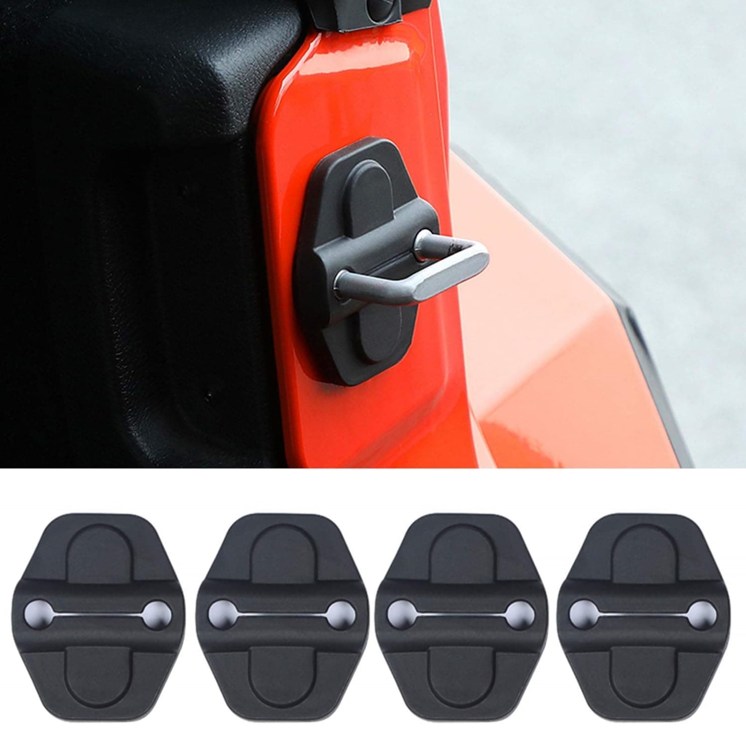 Door Lock Switches Cover For 2018 2019 2020 2021 2022 Jeep Wrangler JL JT Willys Sport S Rubicon Deluxe Sport Utility 2-Door Door Lock Cover Sticker Accessories Black ABS (2-Door/4-Door) (