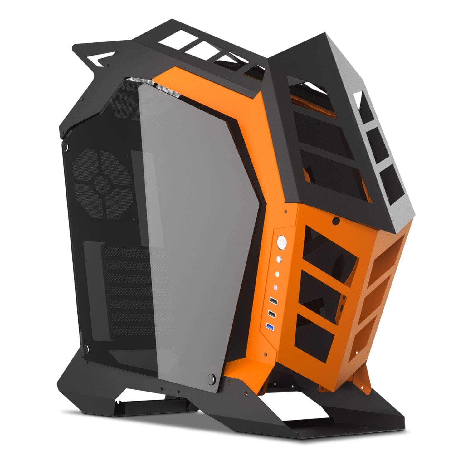 darkFlash Knight Open Frame ATX/Mini ITX/Micro ATX PC Case Mid Tower Aluminum Gaming Computer PC Case with Two Sides of Tempered Glass
