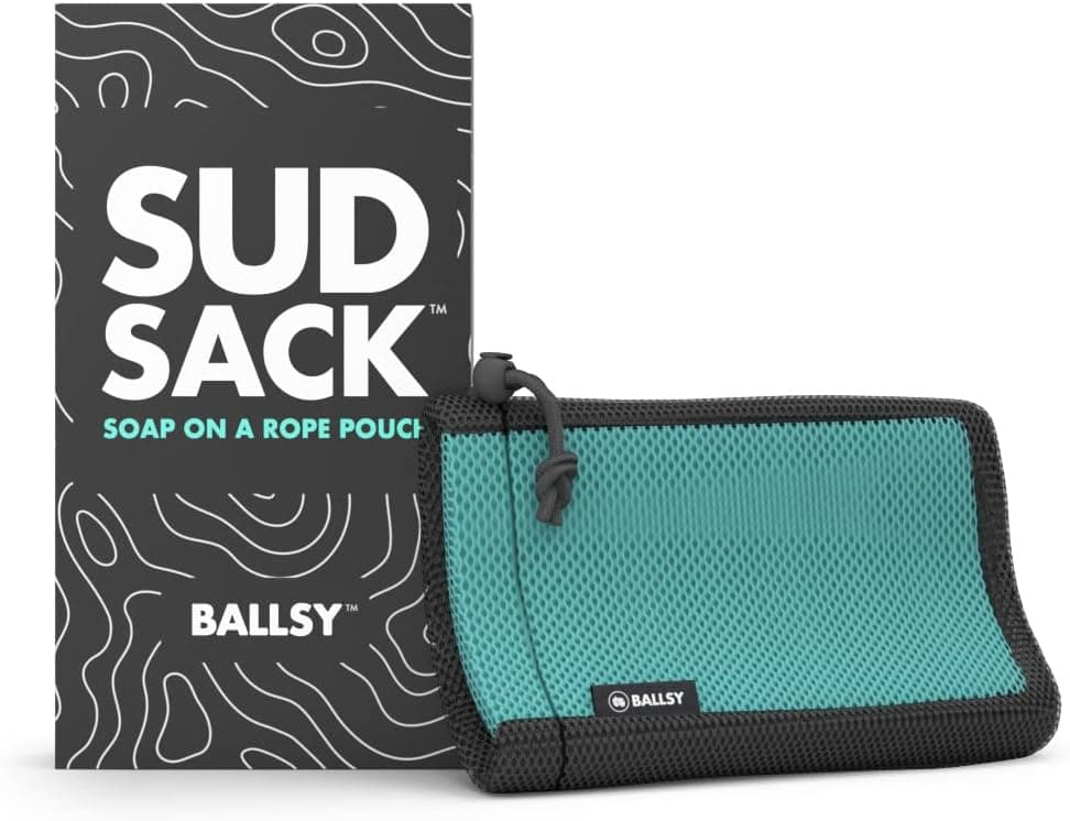 Ballsy Sud Sack Soap Pouch, Exfoliating Sponge for Baths and Showers - Compatible with Duke Cannon & Related Bars