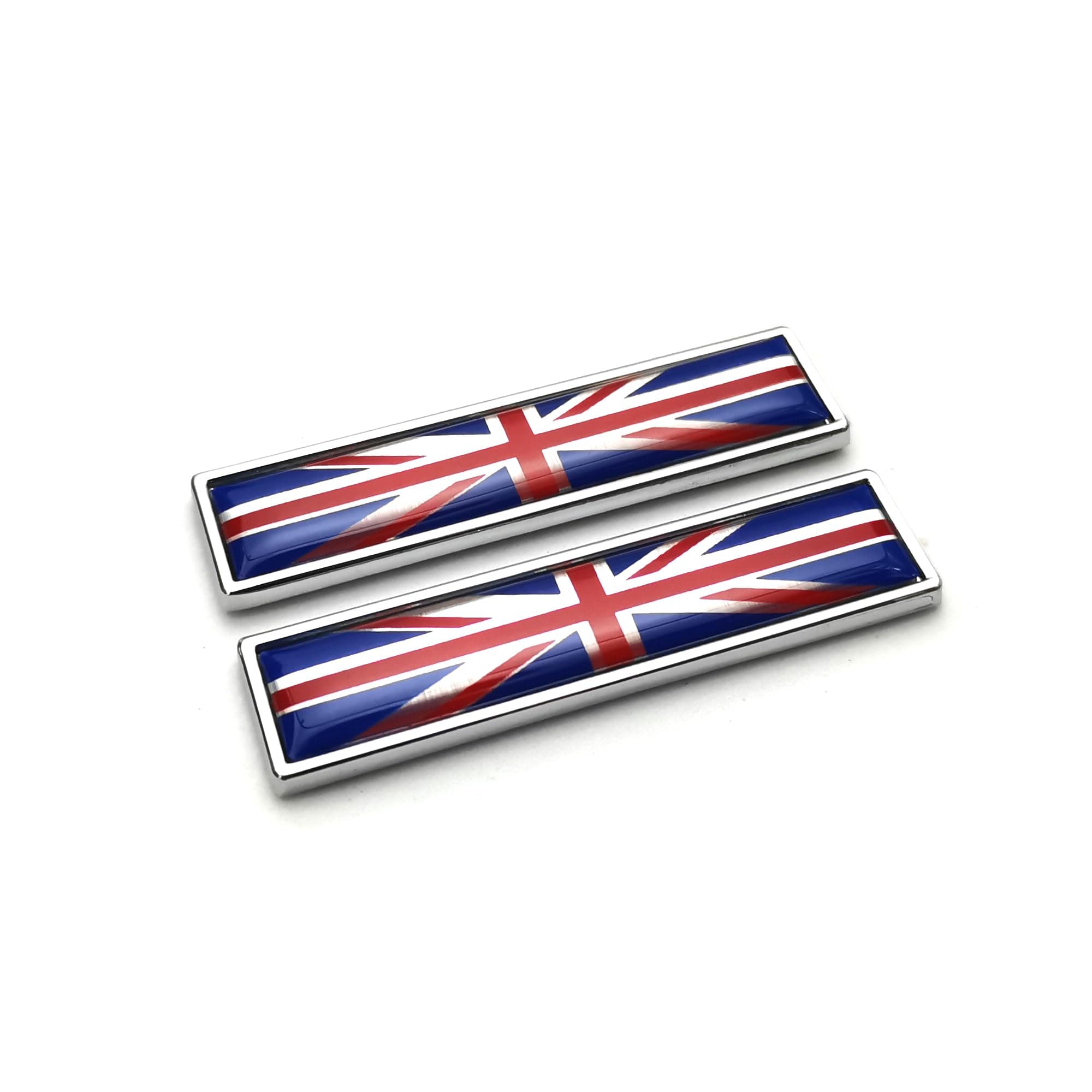 PTDecals 2pcs/ 1 Pair Car Sticker Decals Metal England Flag 3D Emblem National Signs UK GB Flag Badge 58mm* 14mm Size Graphic Decals for Racing Car Skirts Sides Body Doors Universal