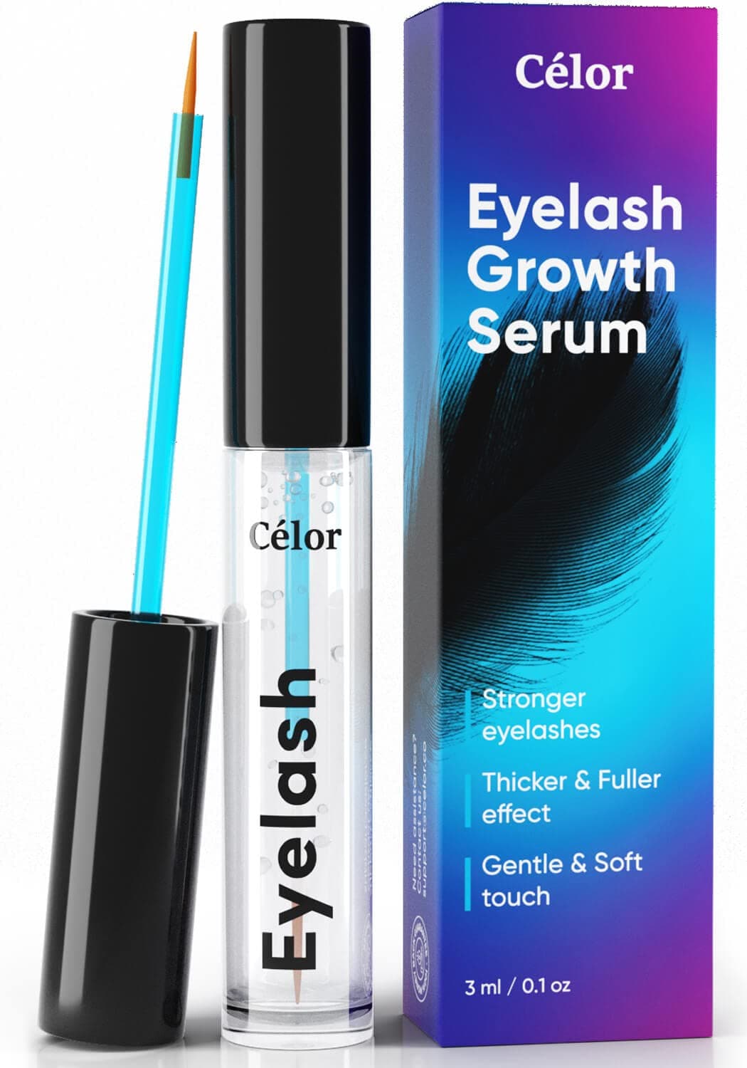 Celor Eyelash Growth Serum - Eyebrow Growth Serum For Longer and Thicker Lashes - Lash growth serum, Eyebrow Serum, Lash Serum (3 ml)