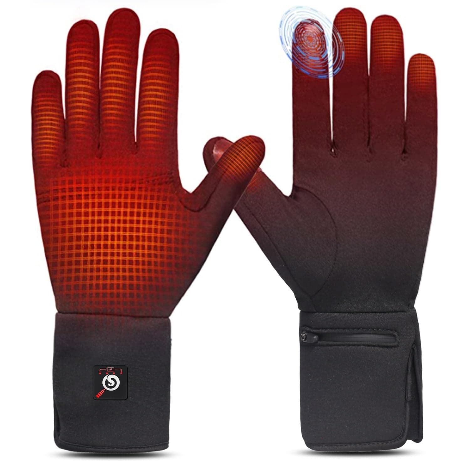 Heated Glove Liners for Men Women, Rechargeable Battery Electric Heated Gloves, Winter Warm Glove Liners, Thin Gloves Riding Ski Snowboarding Hiking Cycling Hand Warmers