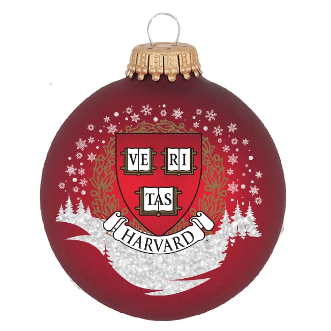 RFSJ Harvard Shield Glass Ornament, Red