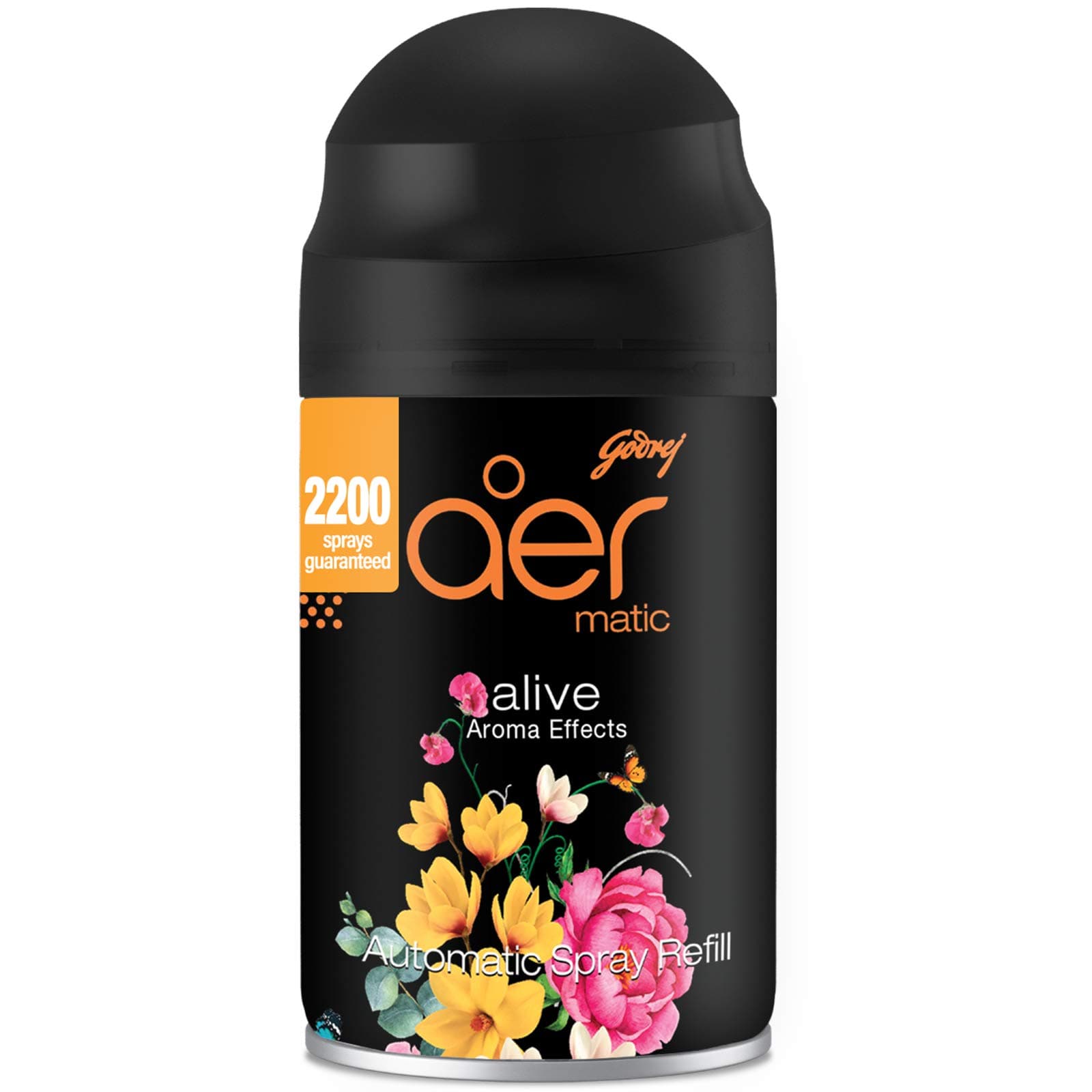 Godrej aer Smart Matic Refill - Automatic Room Fresheners | Alive | 2200 Sprays Guaranteed | Lasts up to 60 days (225ml)
