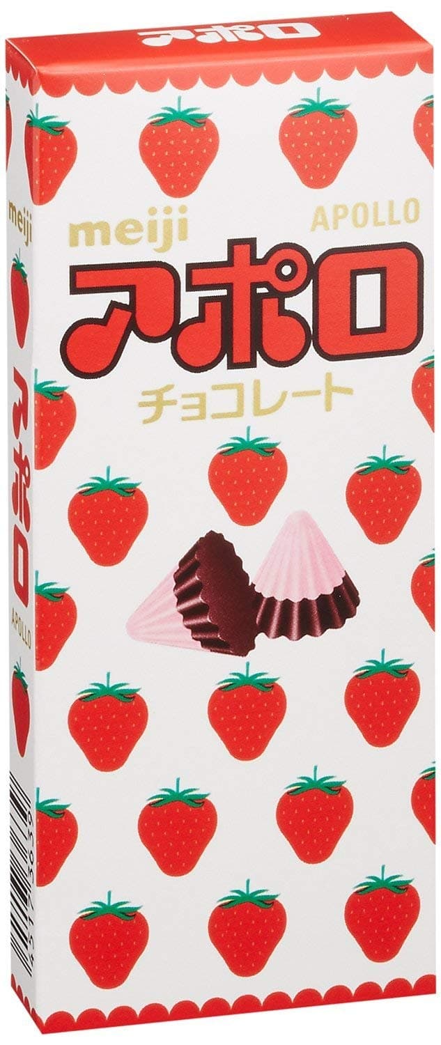 Milk Chocolate & Strawberry Chocolate - Apollo - By Meiji From Japan 48g