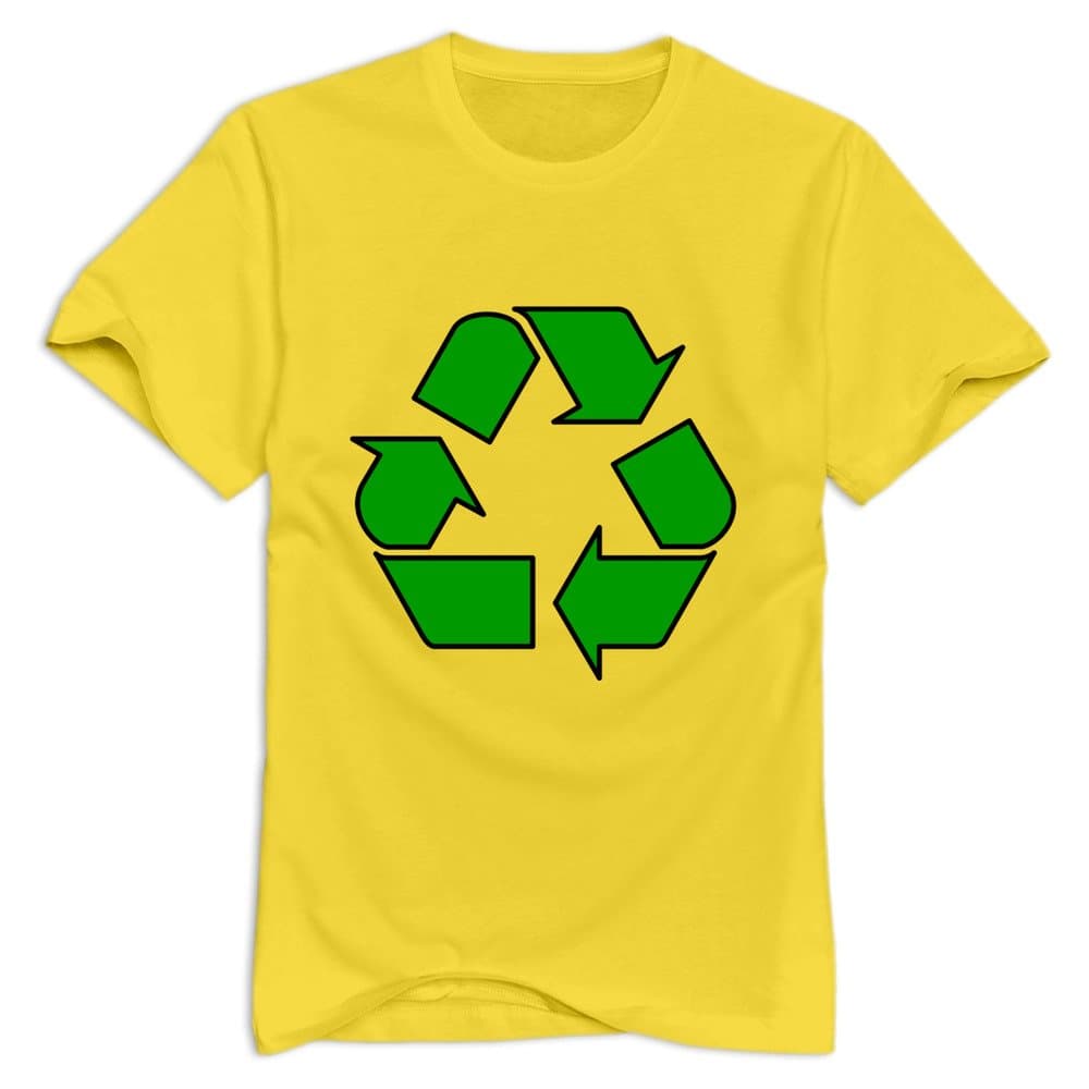Short Sleeve Yellow S Recycle 100% Cotton T-shirt For Adult Newest Round Neck T Shirt