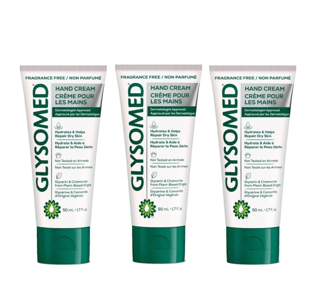 Glysomed Hand Cream 1.7 Oz Purse Travel Size Fragrance Free (3 Tubes) by Glysomed