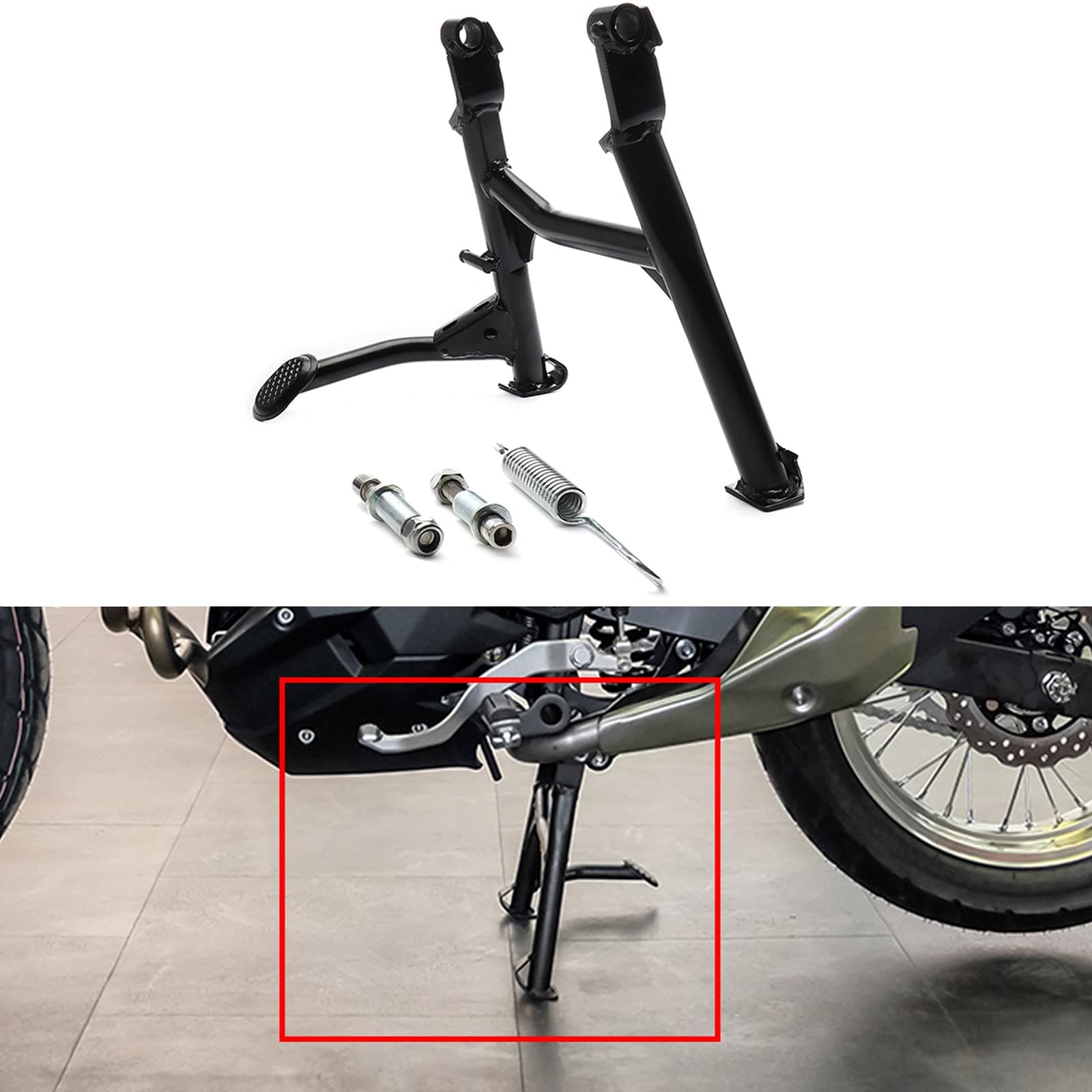 Center Kickstand Foot Center Stand Support Fit for Kawasaki Versys X300 Versys-X300 2017 2018 2019 2020 2021