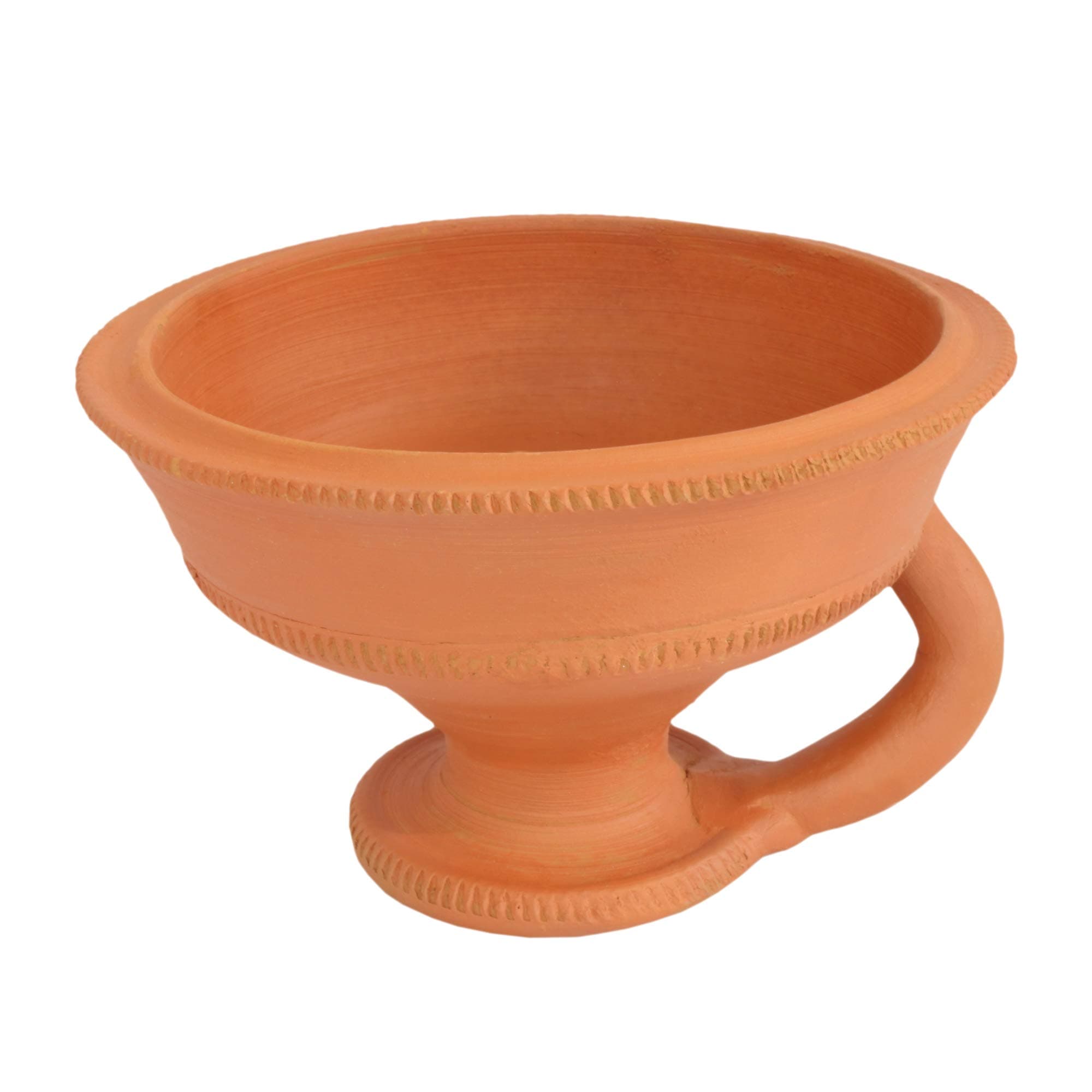 Clay Dhoop Loban Dani Burner Holder for Puja (Large Size, Handemade, Natural)(Round)