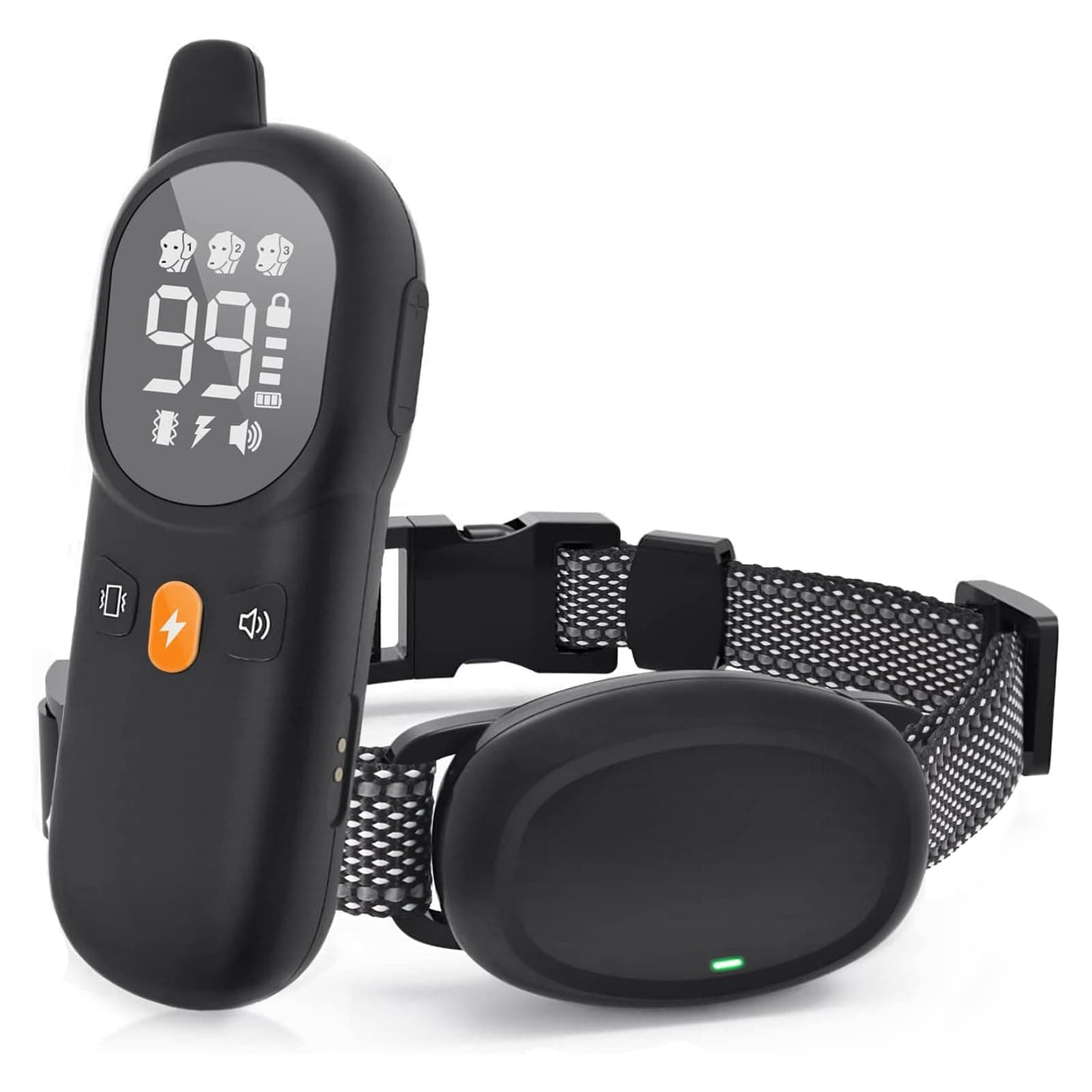 Morelian Dog Bark Collar Rechargeable Electric Training Collar 2600Ft Dog Training with Remote for 8-100lbs Small Medium Large Dogs Waterproof IP67 Collar with Beep Vibration(0-99) Safe Shock(0-99)