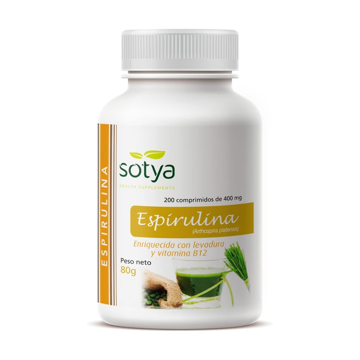 Espirulina + VIT B12 400mg 200 comprimidos Sotya
