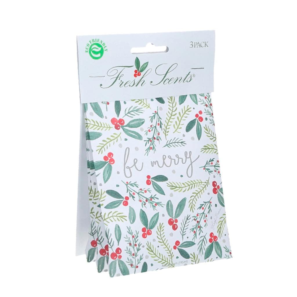 Willowbrook | Fresh Scents Scented Sachet Packet | Be Merry | Air Freshener Bags for Drawers, Closets, Cars | 3 Pack | Long Lasting Home Fragrance