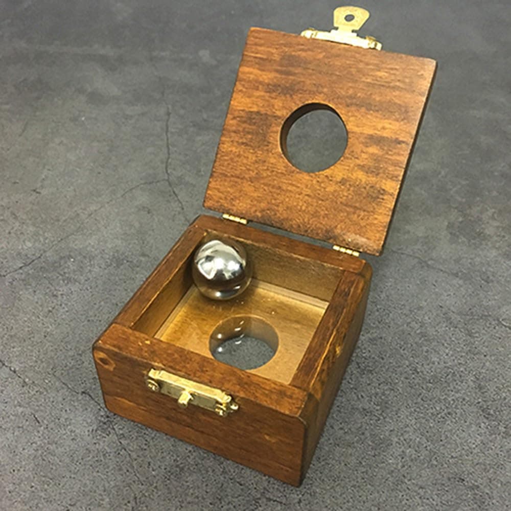 Steel Ball Thru Glass Magic Tricks Metal Ball Penetrate Solid Glass into Wooden Box Penetration Magic Close Up Illusions Gimmick Props