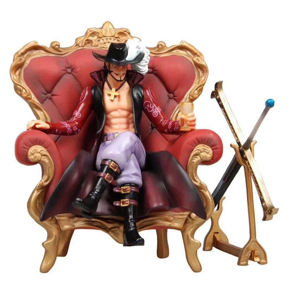 One Piece Dracule Mihawk Sitting On Sofa Anime Figurine PVC Animated Characters Model Statue Decoration 23cm Dracule Mihawk Dracule Mihawk