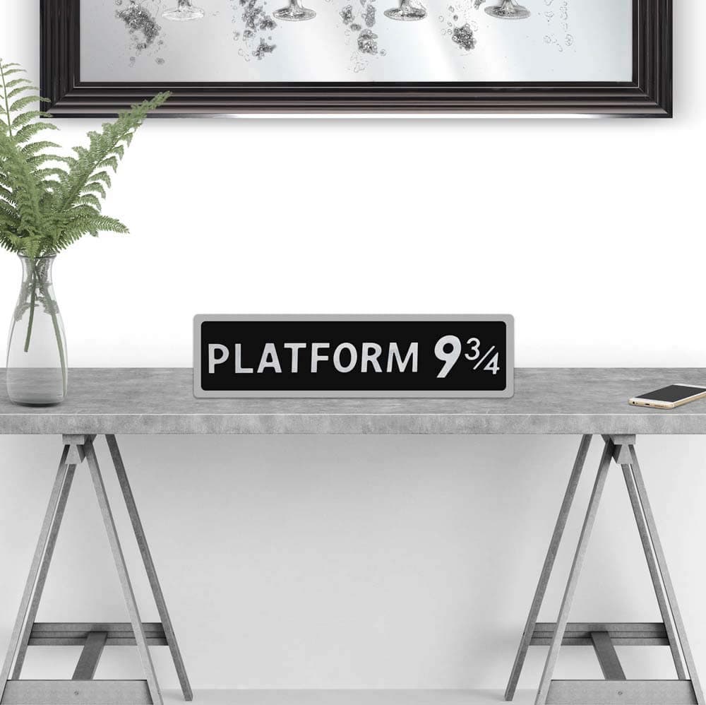 Lussoro PLATFORM 9 3/4 Vintage Style Mini Road Street Sign Black & White