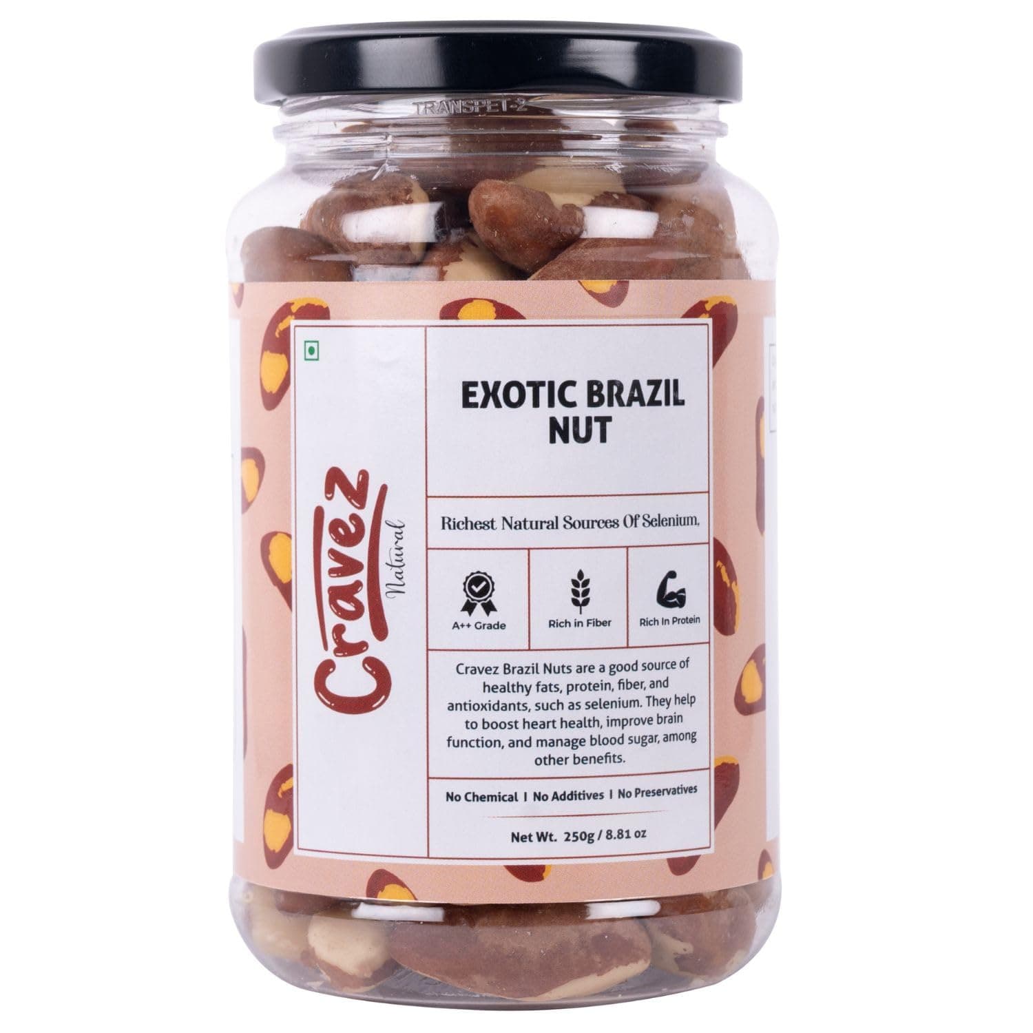 cravez Natural Exotic Brazil Nuts -250 Gm (Grade A ++ Nuts, Premium Jumbo Size, Imported) - Richest Natural Source Of Selenium, Dried