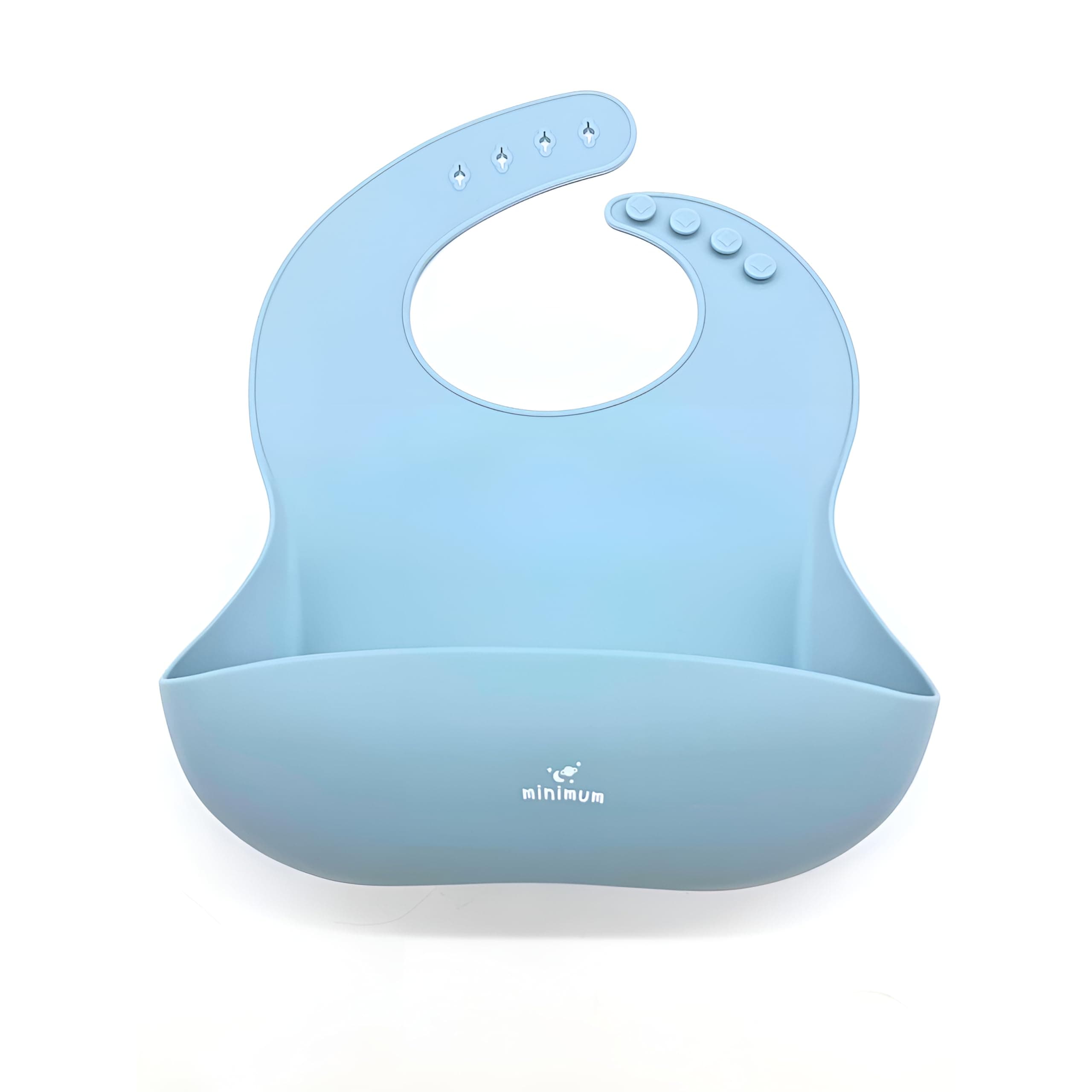 MINIMUM – Baby Silicone Feeding Essentials (Blue, BIB)