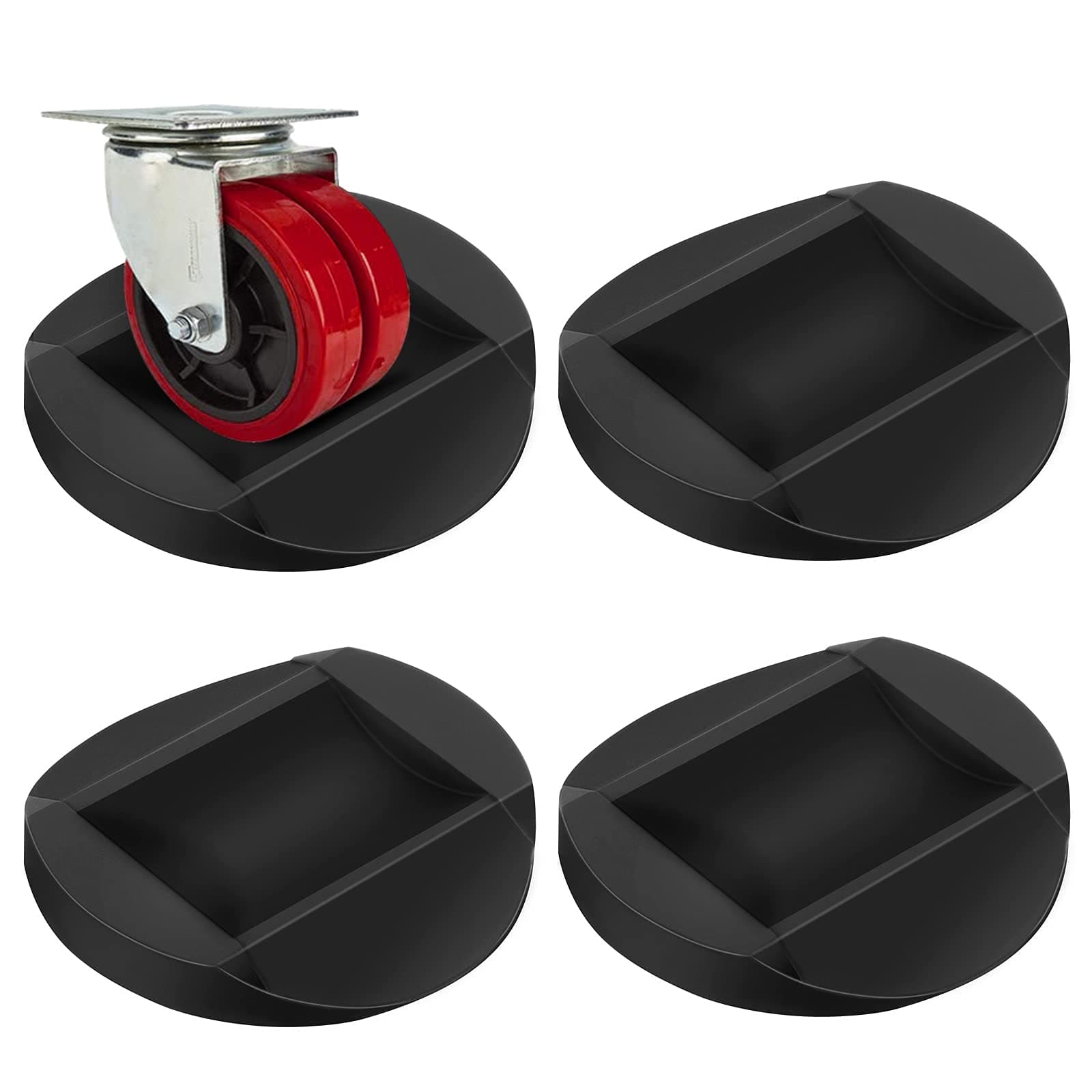 Furniture Stopper, 4 Pack 3"x3" Wheel Stoppers Bed Stoppers Furniture Caster Cups - Premium Solid Rubber Caster Cups Fits to All Floors & Wheels of Sofas, Beds, Chairs, Prevents Scratches