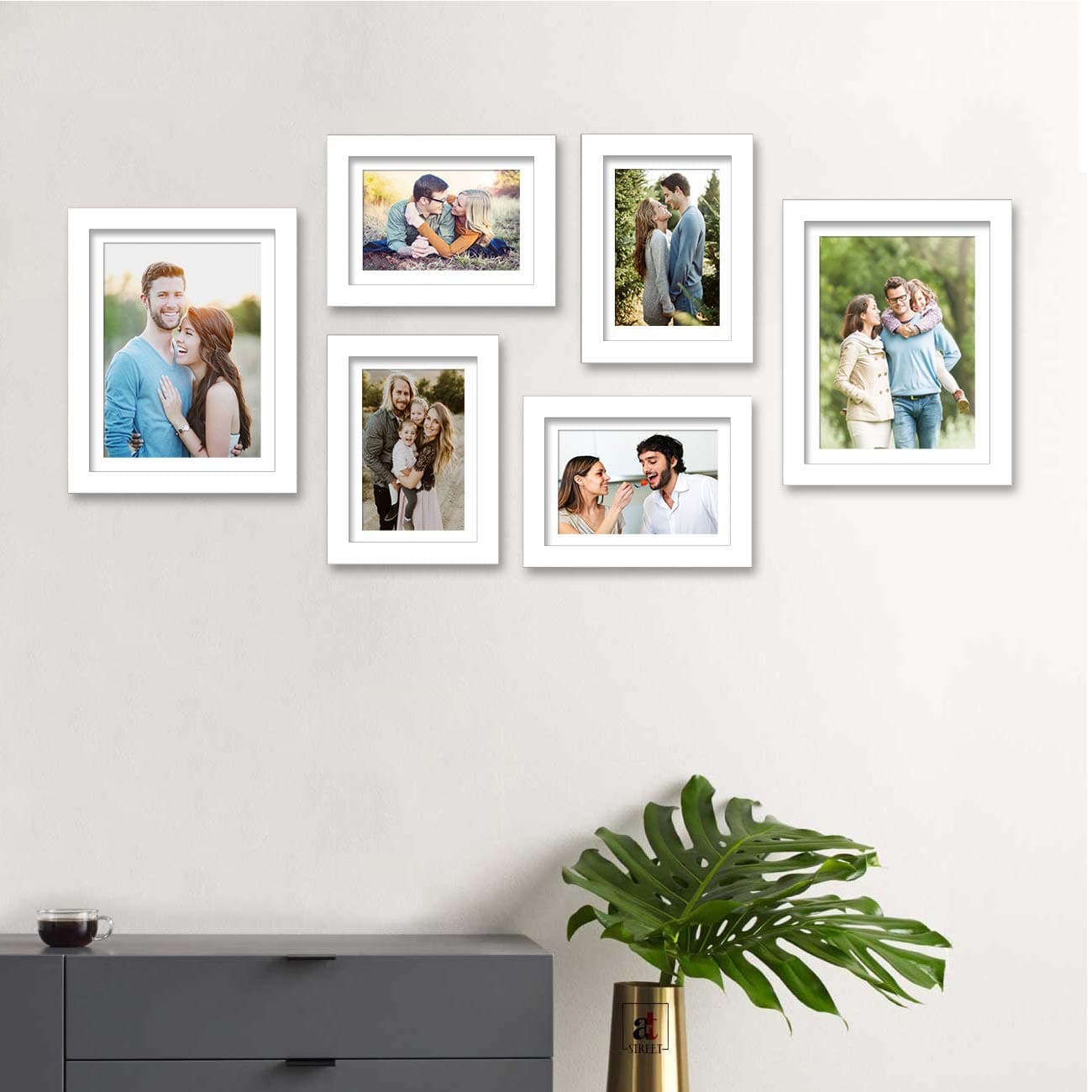 Art Street Set of 6 Individual Wall Hanging Photo Frames for Home and Office Wall Decoration (White, 6X8, 2 Units 8X10 inch)