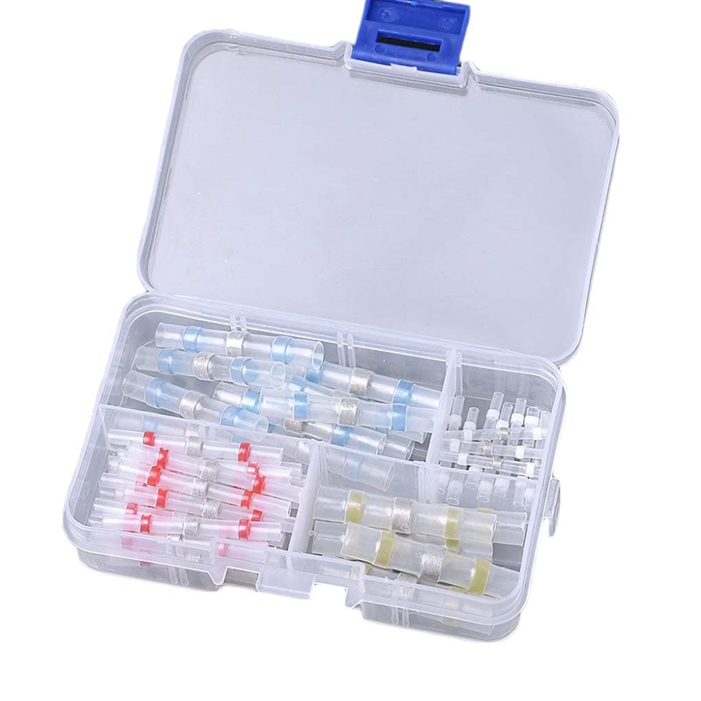 Ben-gi 100pcs Solder Seal Wire Cable Connectors Heat Shrink Butt Connectors Solder Sleeve Terminals