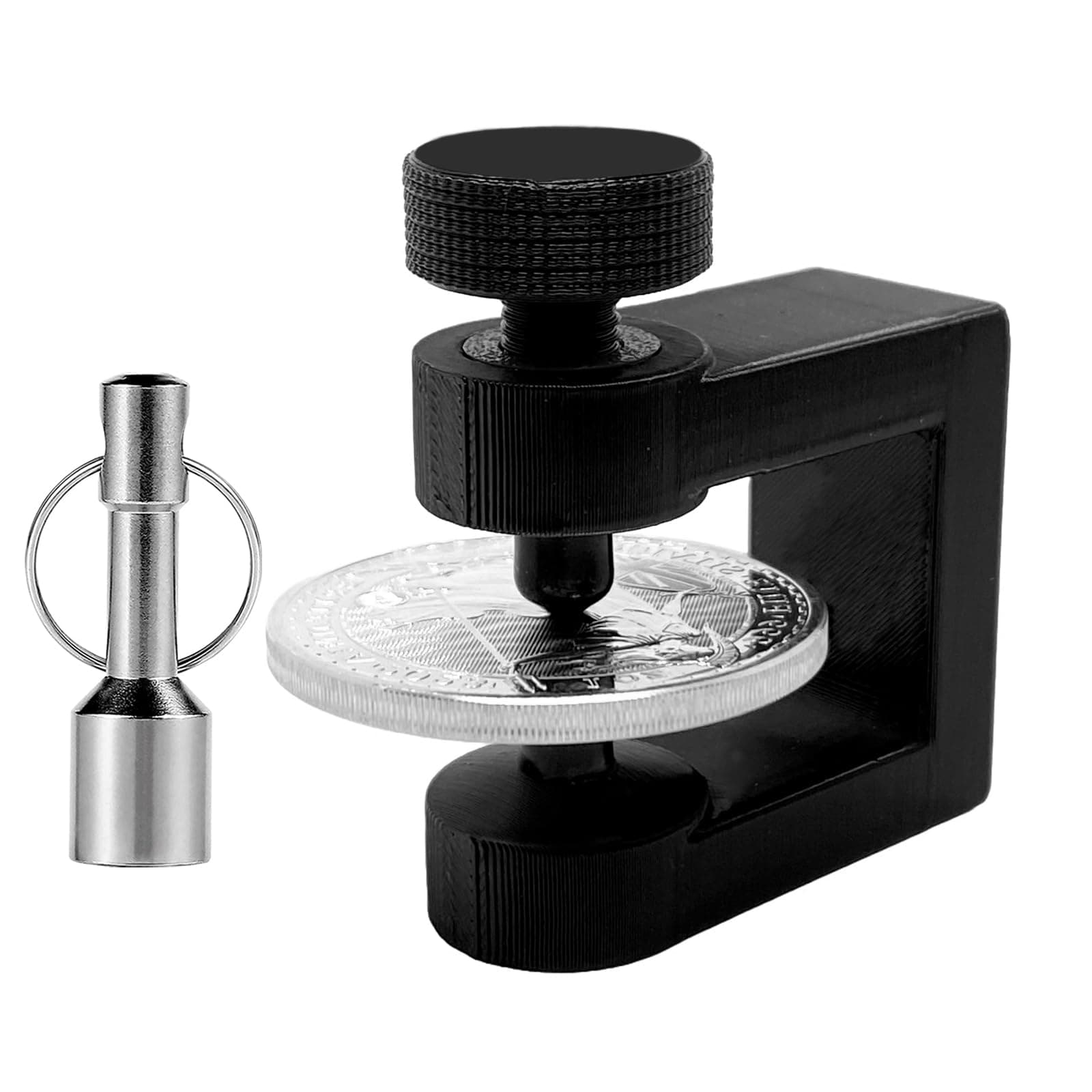 DHUJBFFMini-C Coin Clamper v2 Ping Test Silver Gold Coin Bar Pinger Tester, Includes Hammer