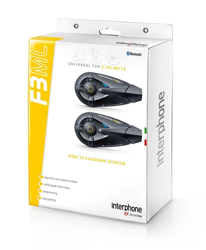 Cellularline F3mc Bluetooth Intercom Kits Pack of 2