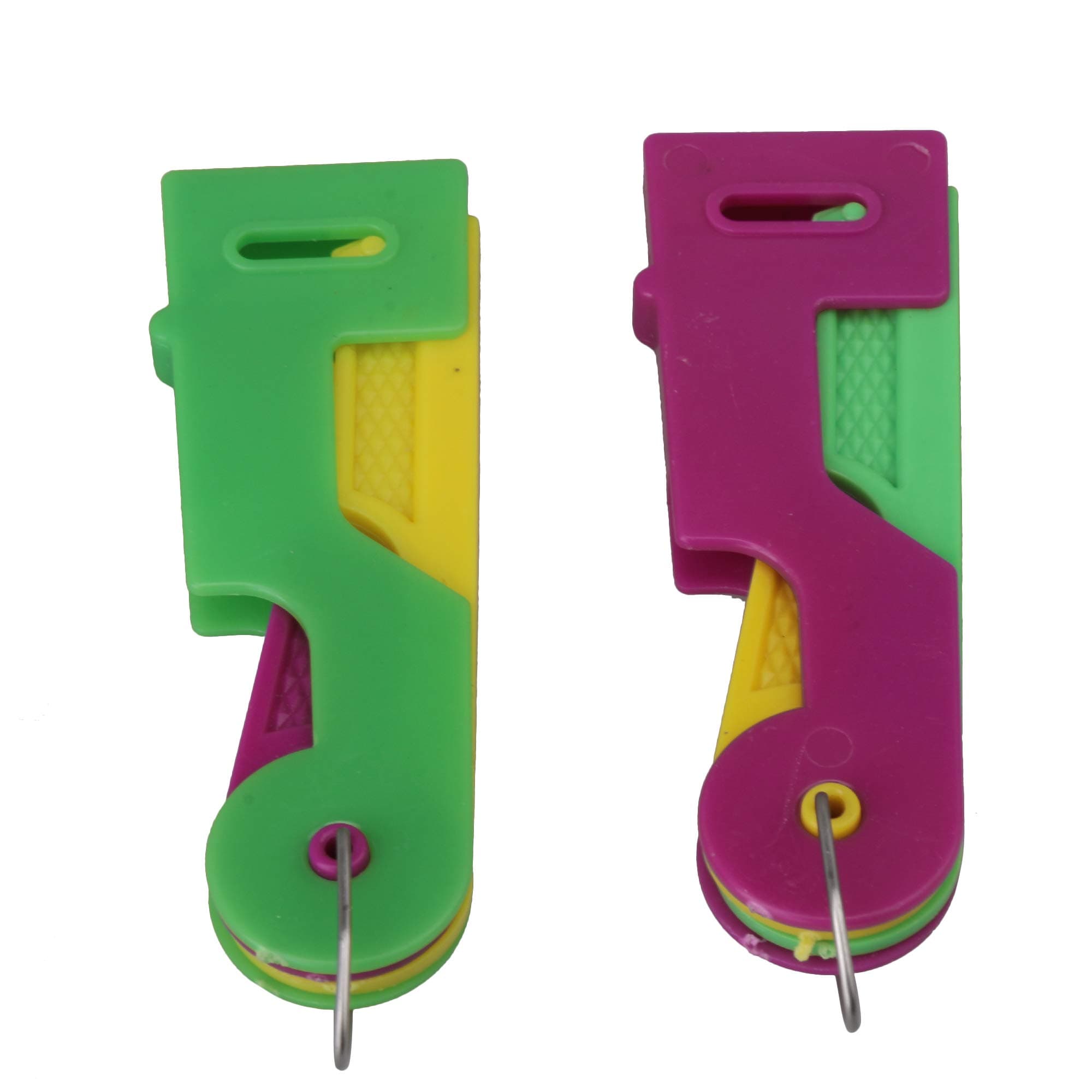 Sevender 2pcs Automatic Needle Threading Device Self Threader Automatic Needle Thread Green and Purple, 68x20mm/2.68x0.79inch(LxW)