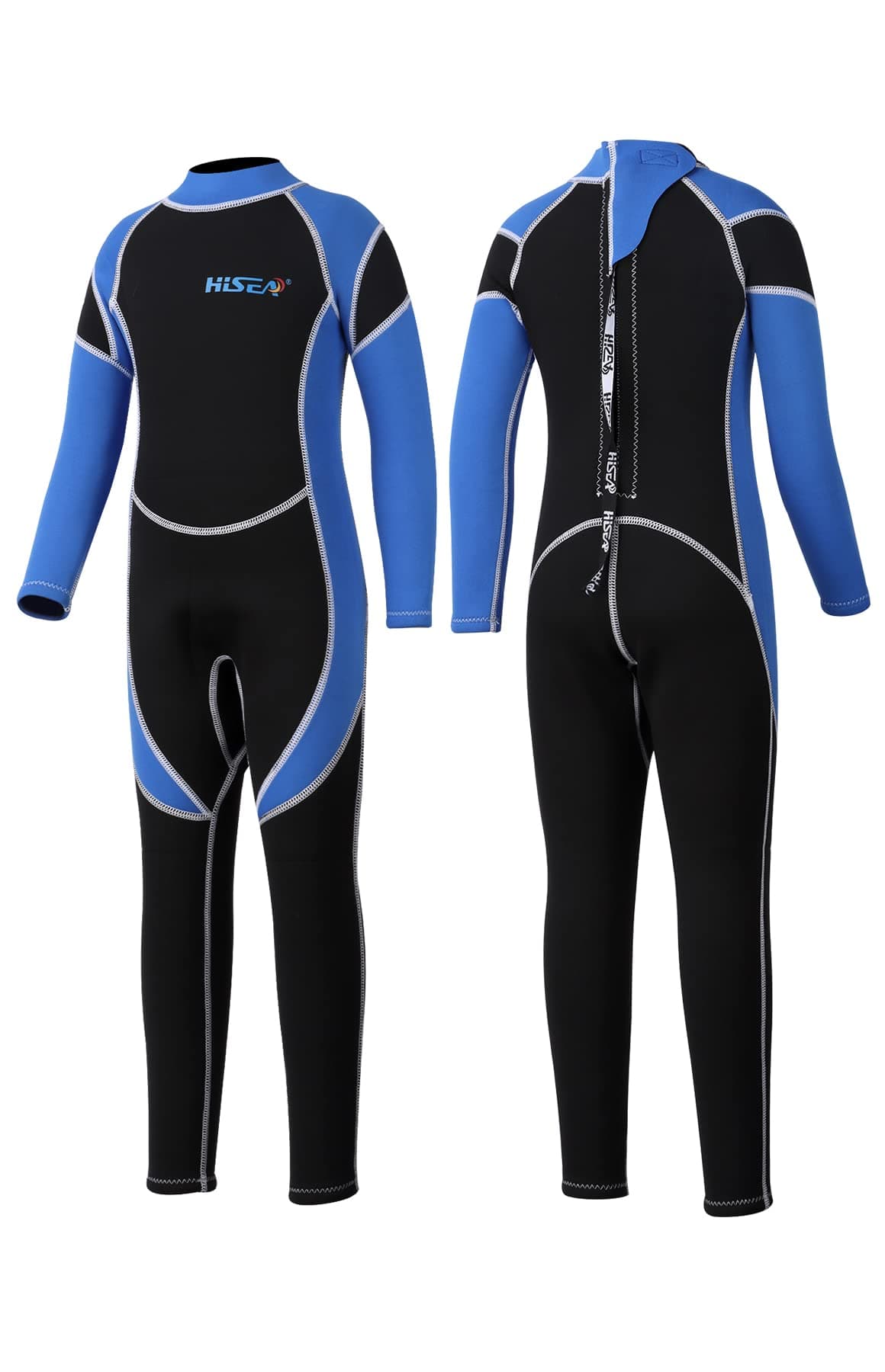 Kids Wetsuits Full Length, 2.5MM Neoprene Diving Suit Back Zipper, Boys Girls Wetsuit for Swimming Diving Snorkeling Surfing SUP