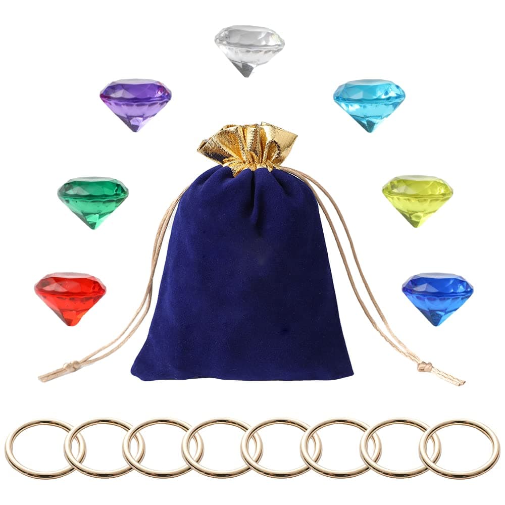 Blue Hedgehog Bag Include Acrylic Diamond Gems Gold Power Rings Birthday Party Favor Supplies Decoration For Kids Party.