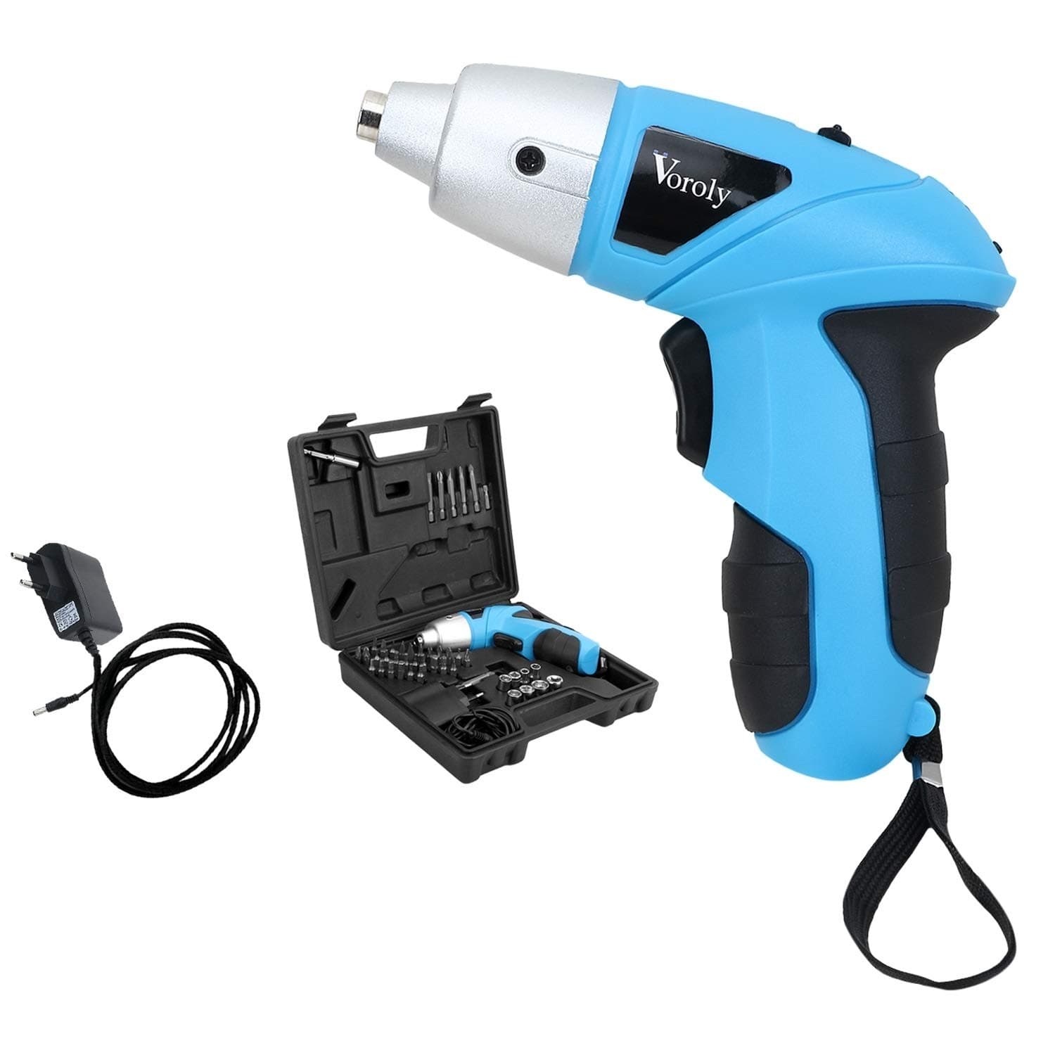 Voroly Rechargeable Cordless Screwdriver Set for Home with LED Light