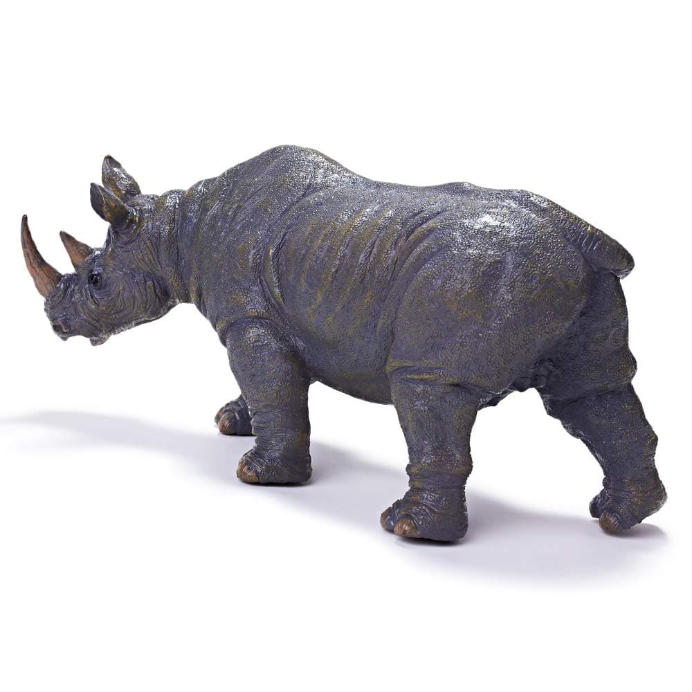 RECUR Toys 8.5” Black Rhinoceros Action Figure Toys