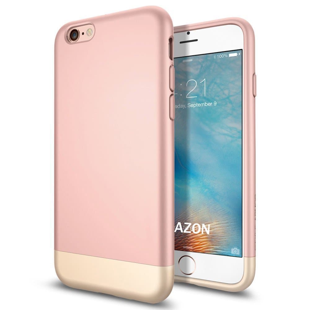 iPhone 6s Plus Case, VAZON [Style Armor] Safe Slide SOFT-Interior Scratch Protection Metallic Finished Dual Layer Case for iPhone 6/6s Plus-Rose Gold/Gold