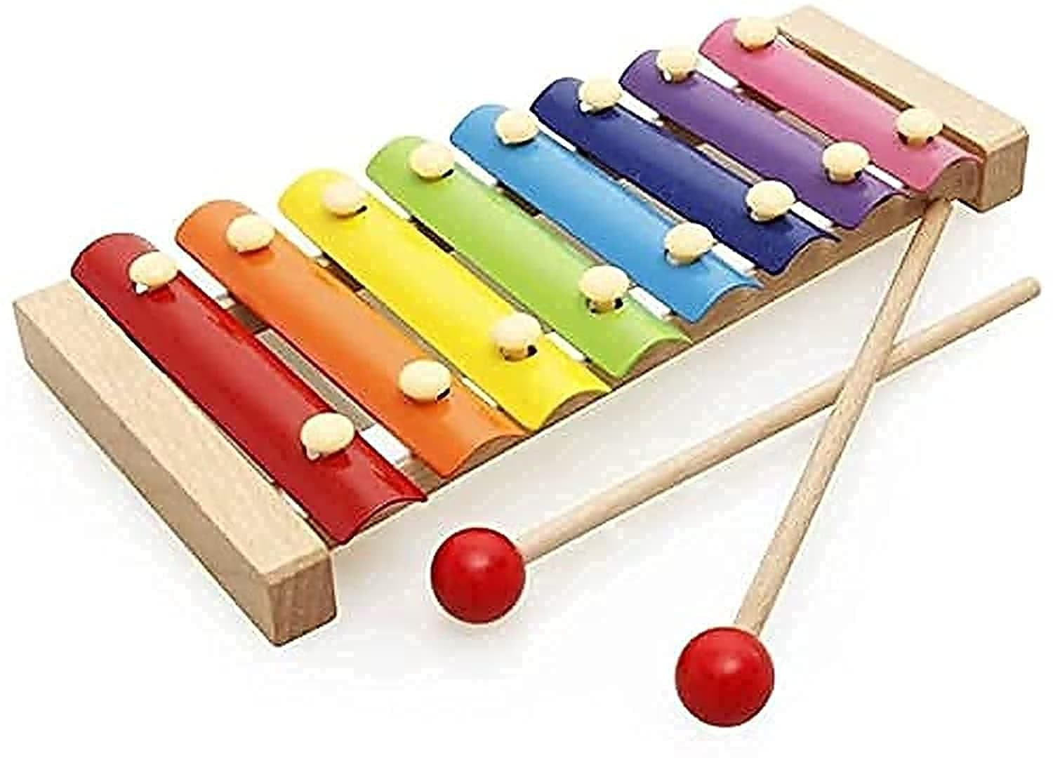 Wooden Kids Educational Piano Xylophone, Educational Musical Instruments Toy, 8 Key Scales (Xylophone)