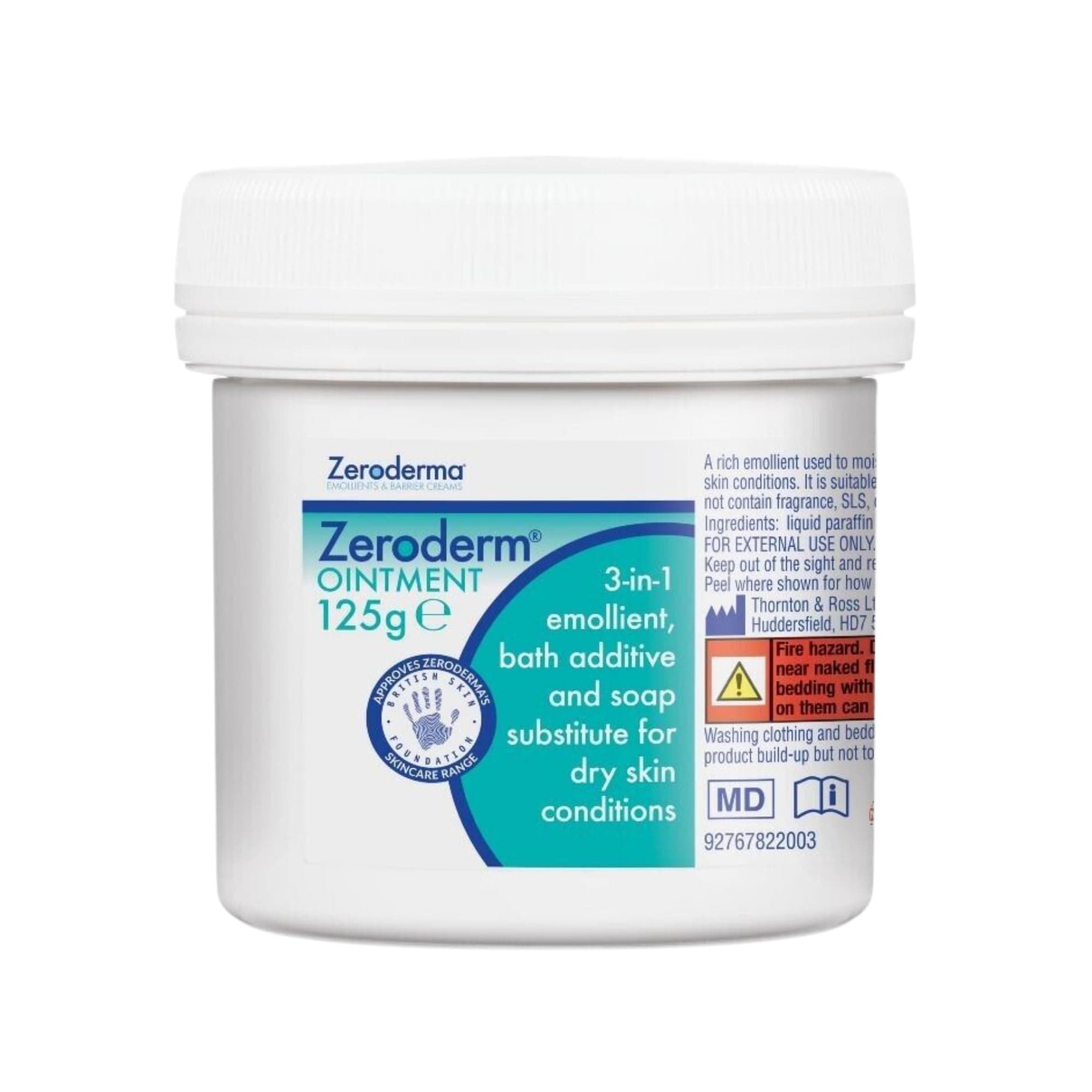 Zeroderma Zeroderm Ointment 125g - 3In1 Emollient, Bath Additive And Soap Substitute For Dry Skin Conditions