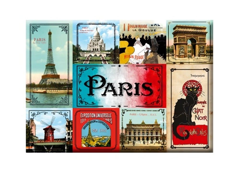 Magnets - "Paris Icons, Multi-View", Set of 9 mini strong magnets