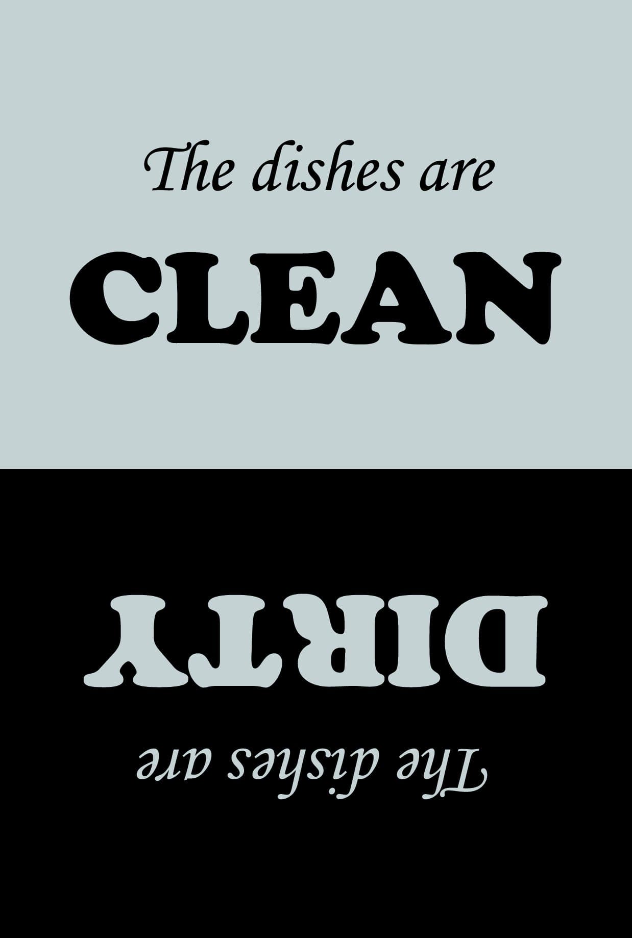 Clean/Dirty Dishwasher Magnet - 4" x 6"