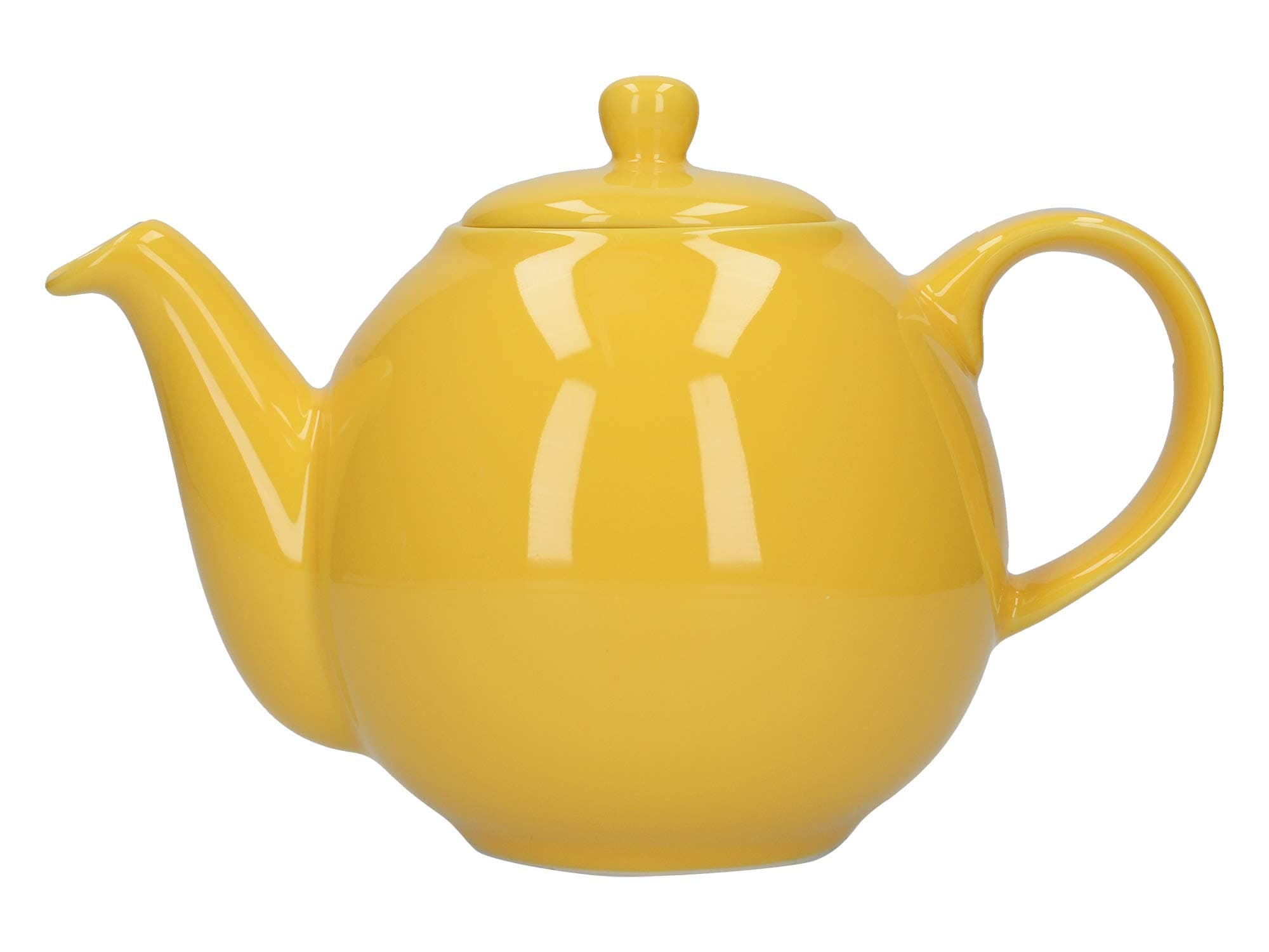 London Pottery 32123 Globe Théière avec passoire, céramique, jaune, capacité de 4 tasses (900 ml)