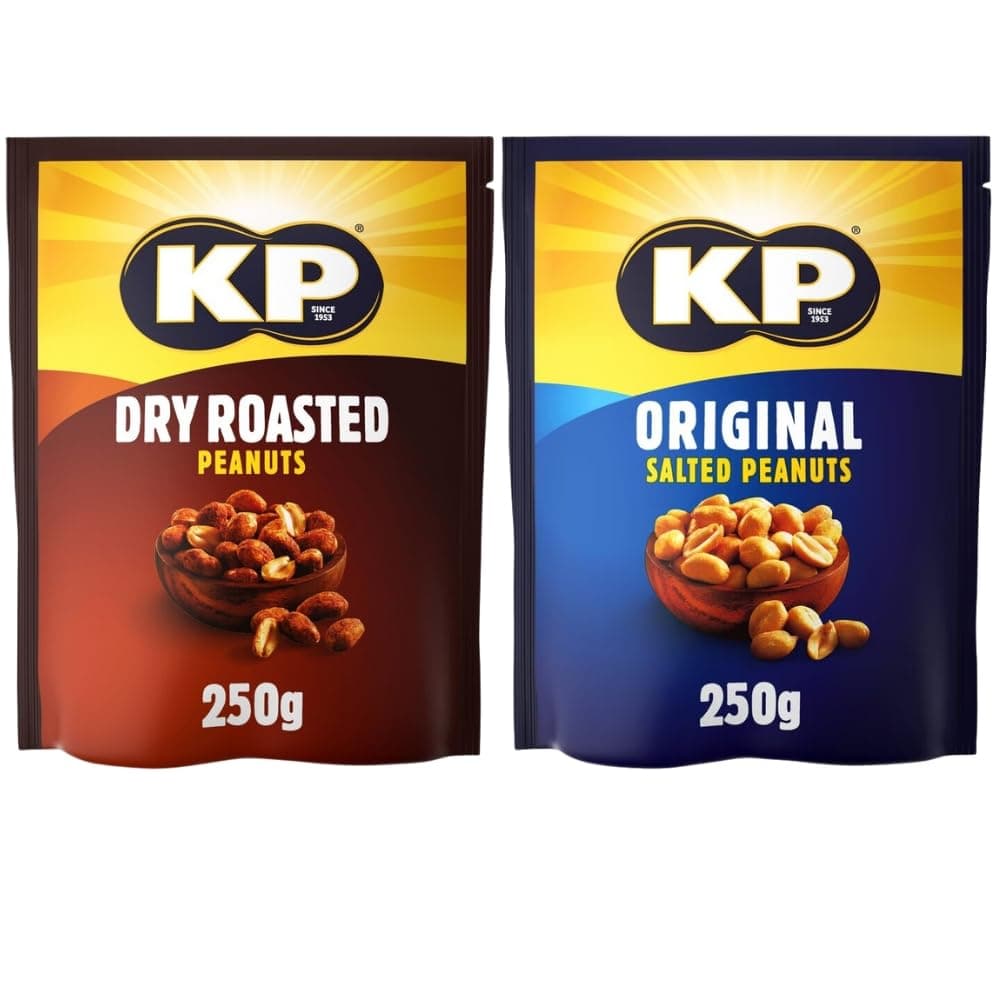 Linenvale KP Salted & Roasted Dry Peanuts Bags Pack of 2, 250g