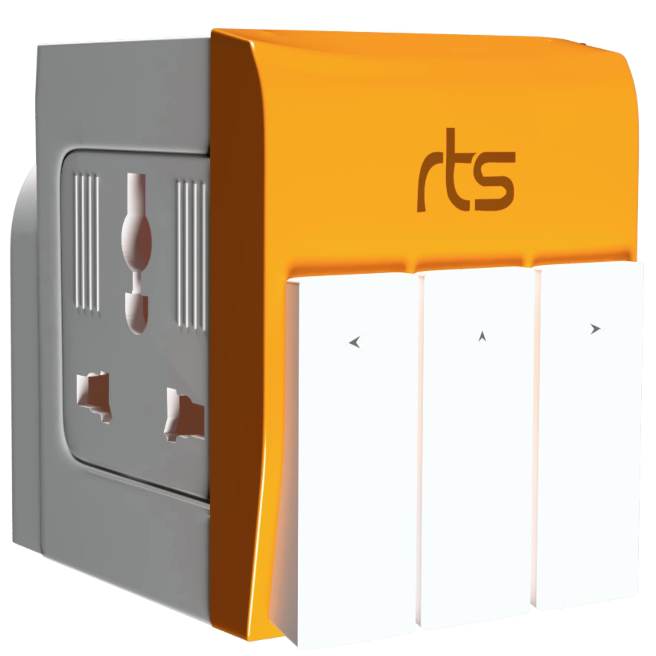 Universal Conversion Multiplug travel adapter with Individual Switch with Spike Buster Fuse Protected | multiplug three pin plug socket |3 PIN 3 Way Plug for Home,Office and Industrial Uses Orange