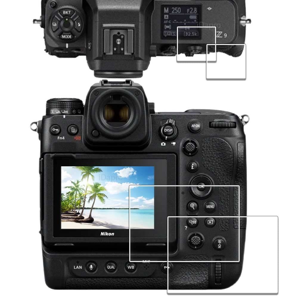 Screen Protector for Nikon Z9 Z 9/Z8 Z 8/Z5II Z5 II/Z6II Z6 II/Z7II Z7 II + Top Screen [2+2 Pack] Tempered Glass Easy Installation