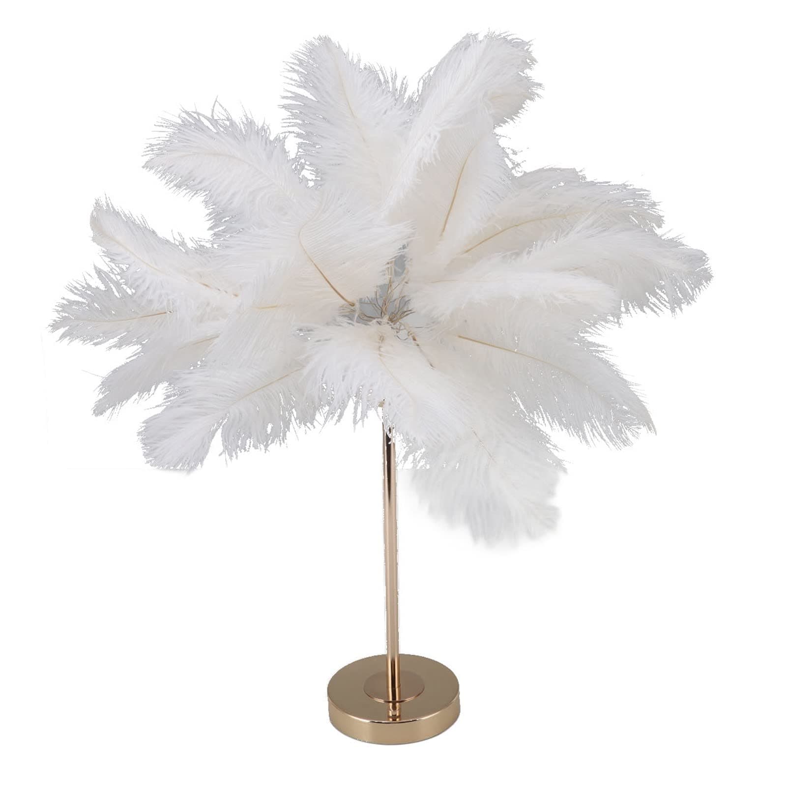 Heayzoki , Ostrich Shade USB Charging Desk Lamp, Touch Switch 3 Color Dimming Night Light with Gold Metal Base