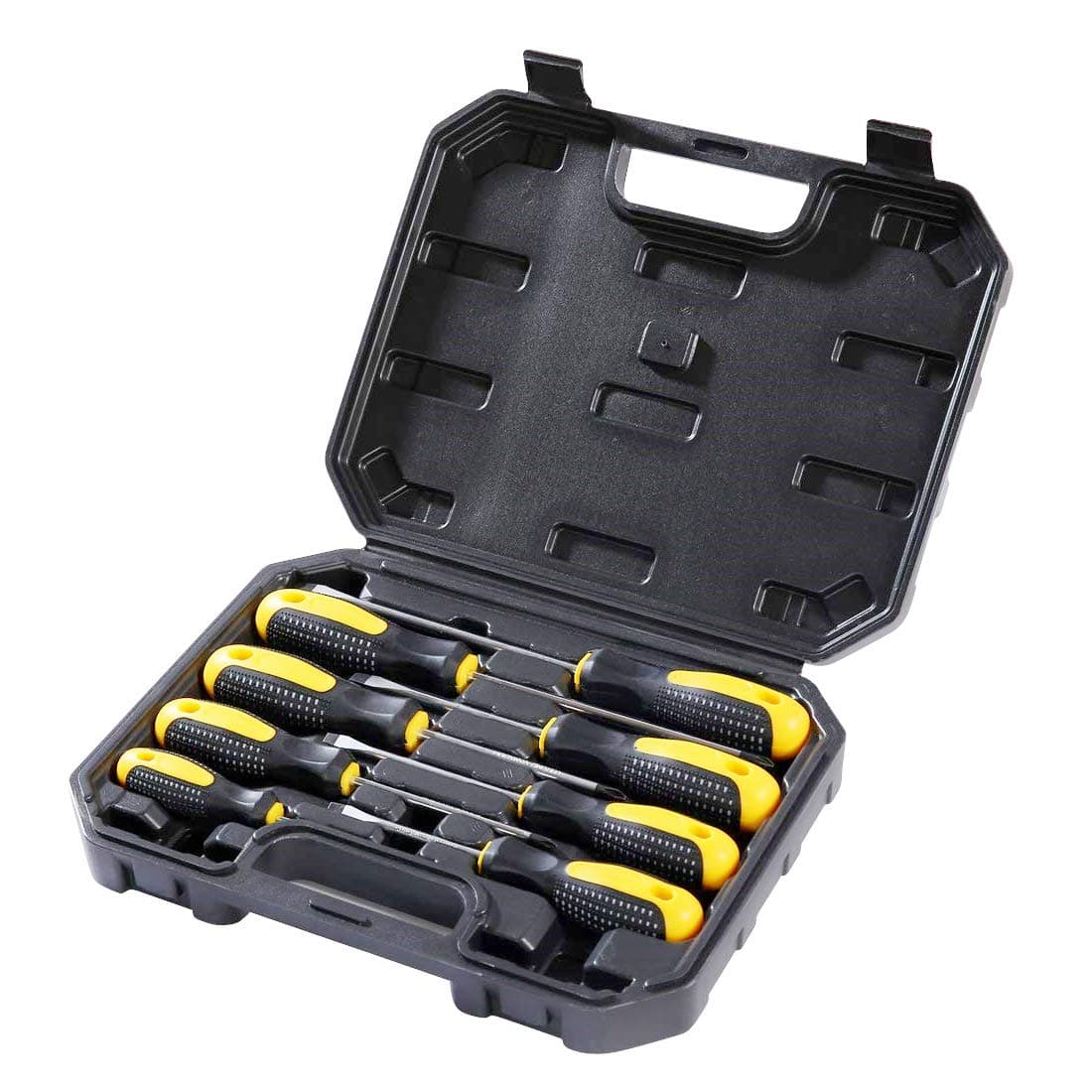 Professional Screwdriver Set ,8 Pieces Phillips and Slotted NON-SLIP Wide Comfortable Handle Magnetic Antistatic Heavy Duty Screwdriver Tool Kit