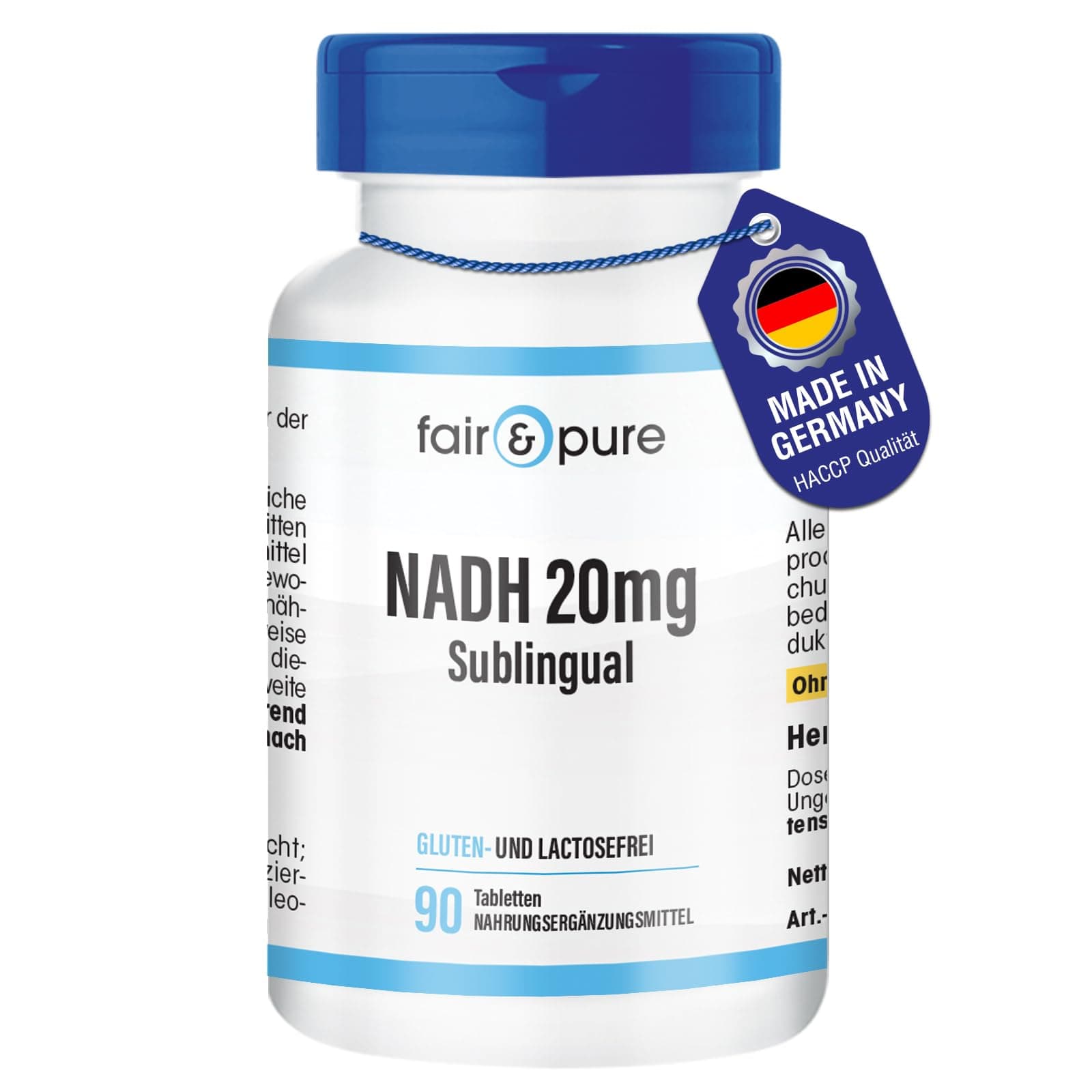Fair & Pure® - NADH 20mg Sublingual - Vegan - 90 Tablets