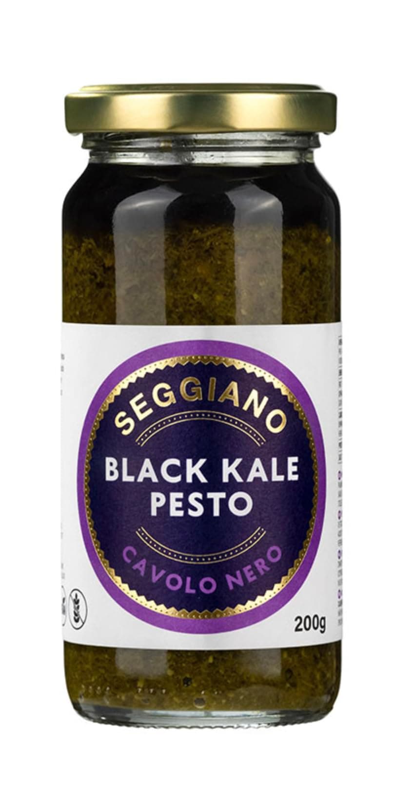 Black Kale Pesto 200g - Vegan, GMO Free, Gluten Free, Wheat Free, Raw, Vegetarian & Suitable for Coeliacs - Product of Sicily - Excellent with Pasta