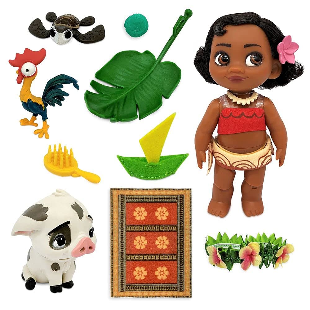 Disney Store Girl's Moana Animators' Collection Mini Doll Play Set – 5 Inches, Authentic Character Design, Interactive Toy Figure for Kids, for Moana Fans, Collectible Doll Set, Ages 3+