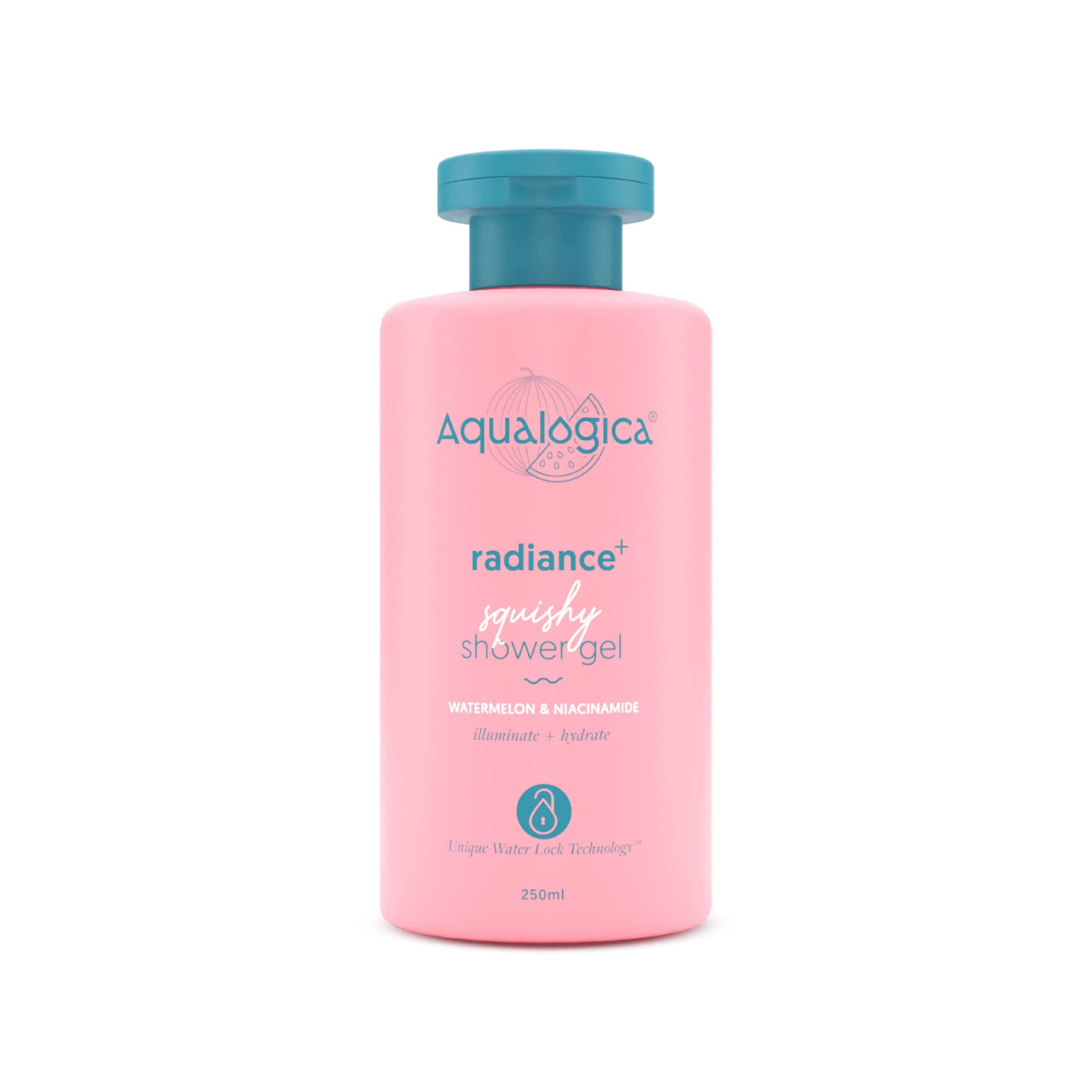 Aqualogica Body Wash Radiance+ Squishy Shower Gel with Watermelon & Niacinamide for Deeply Cleansed, Hydrated & Radiant Skin for Women & Men -For Dry, Oily & Sensitive Skin -250ml