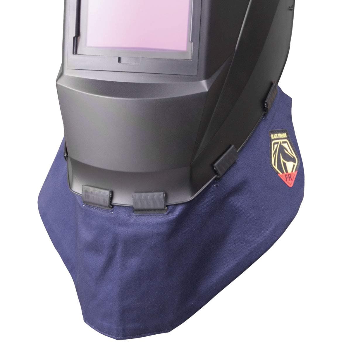 Black Stallion (AH2140-NS 7 oz Flame-Resistant Wrap-Around Helmet Bib, Double Layer, Extended Front Coverage, Reduces Chest Glare, Secure Hold, Fits Most Helmets